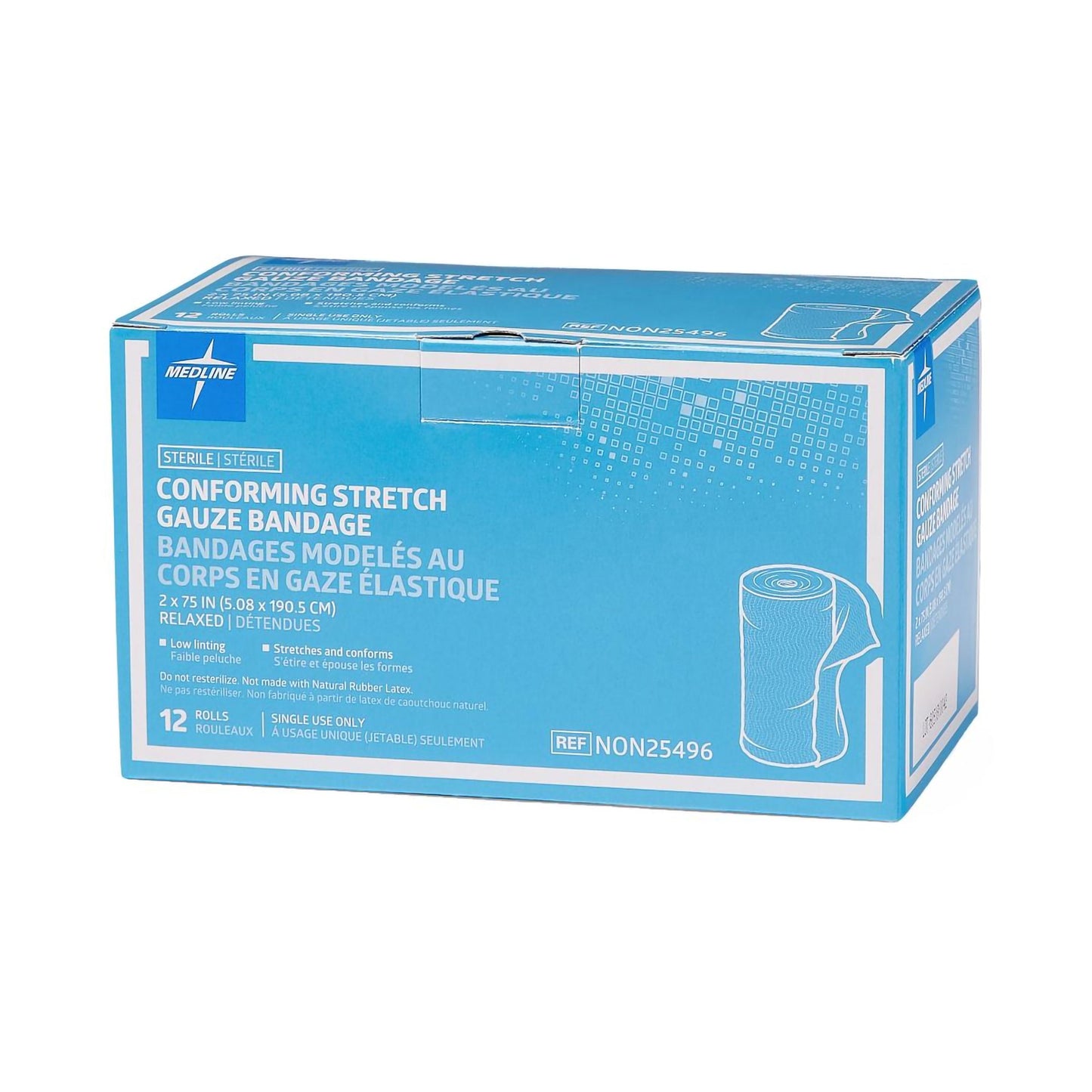 GAUZE, SOFTFORM ROLL STR LF 2"X75" (12/BX 8BX/CS)
