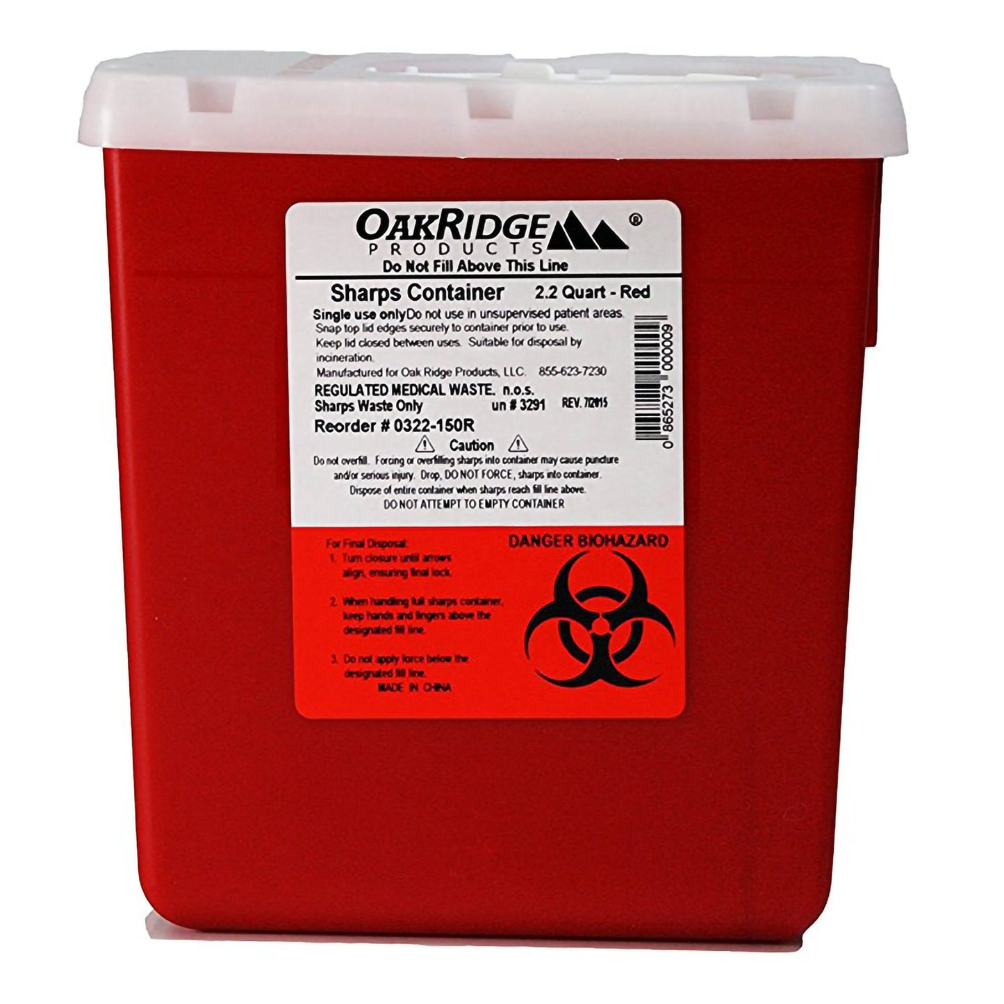 CONTAINER, SHARPS RED 2.2QT W/ROTATING LID (60/CS)