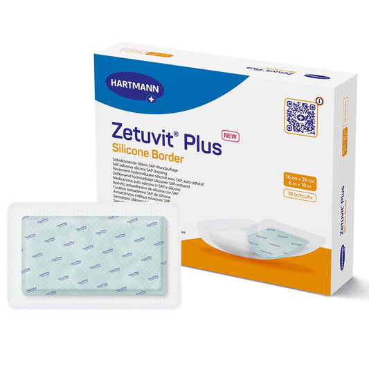 DRESSING, WND ZETUVIT + SAP BRDR SIL ADH 6"X10" (10/BX)