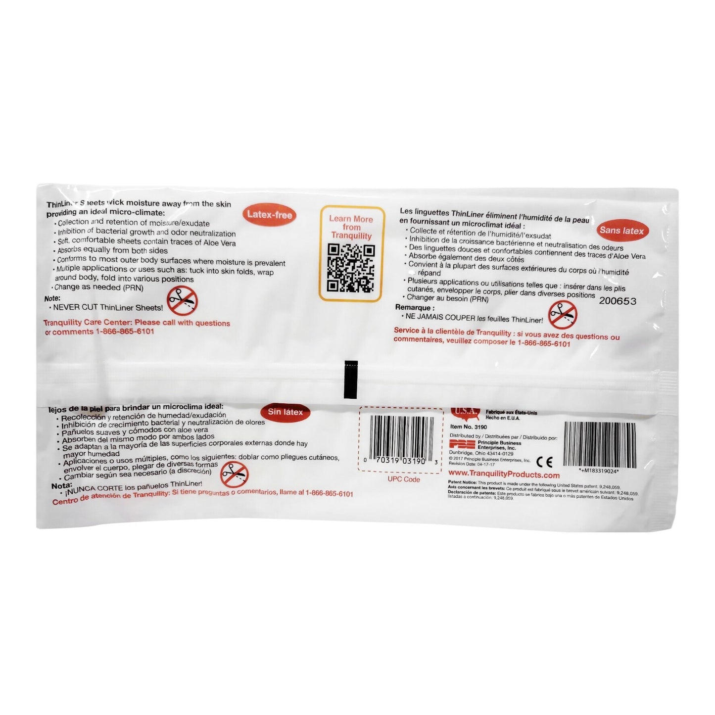 SHEET, TRANQUILITY THINLINER ABSRB DISP 6"X10" (10/PK 20PK/C