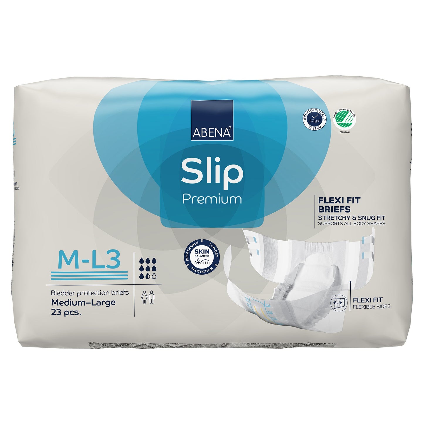 BRIEF, INCONT SLIP FLEX FIT PREM M3-L3 MED/LG (23/PK 4PK/CS)