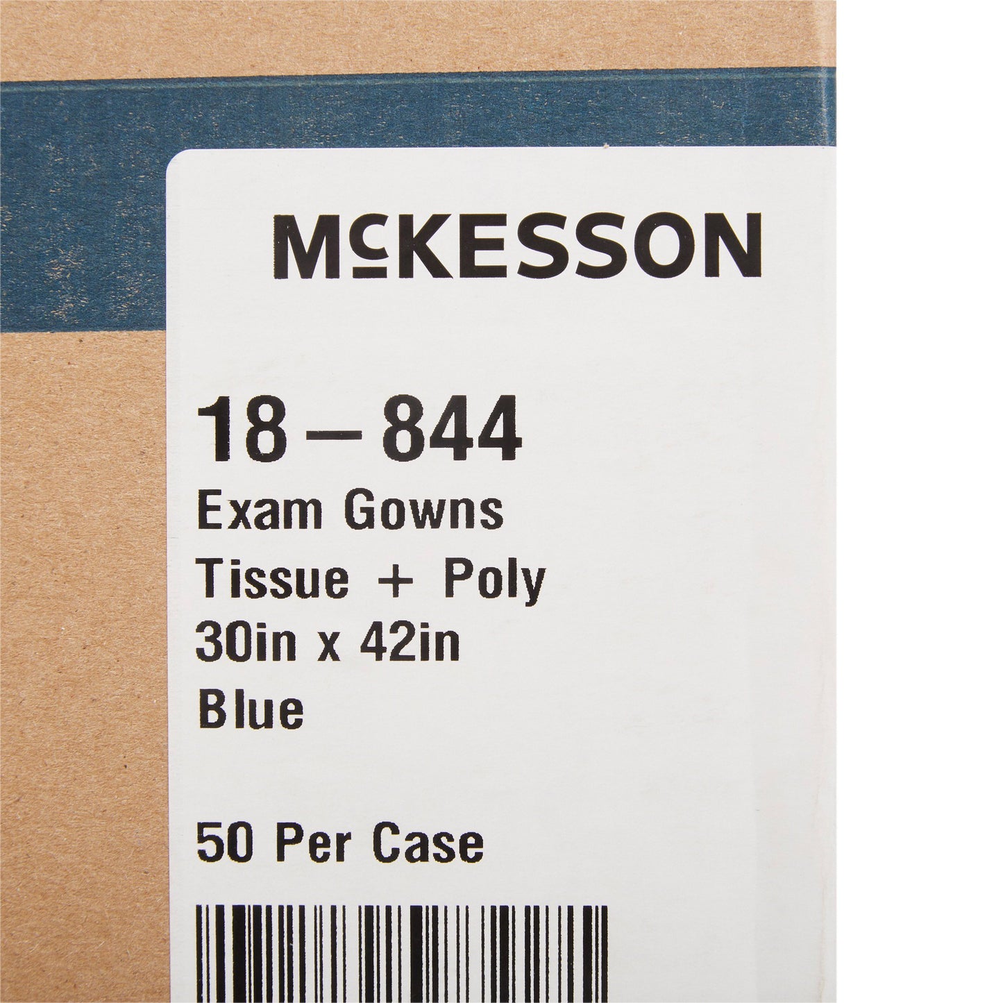 GOWN, EXAM P/T/P OUT F/B OPN BLU (50/CS)