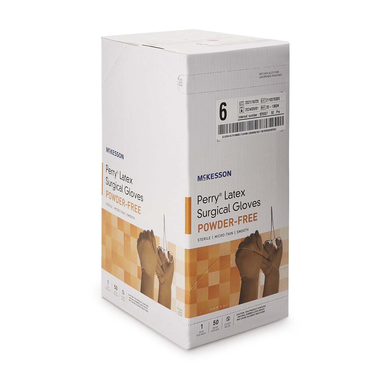 GLOVE, SURG LTX 6.0 STR2 SMTH MICROTHIN (50PR/BX 4BX/CS)