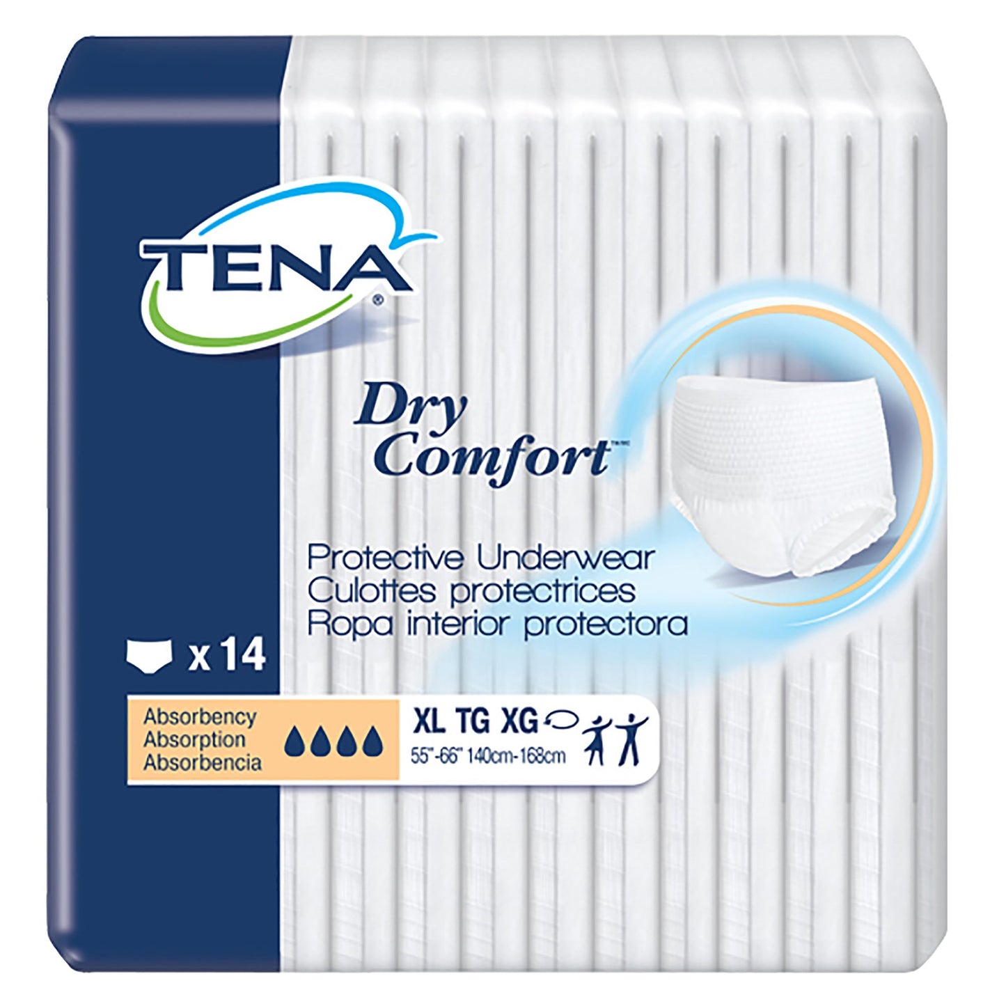 UNDERWEAR, TENA DRY COMFORT XLG (14/PK 4PK/CS)