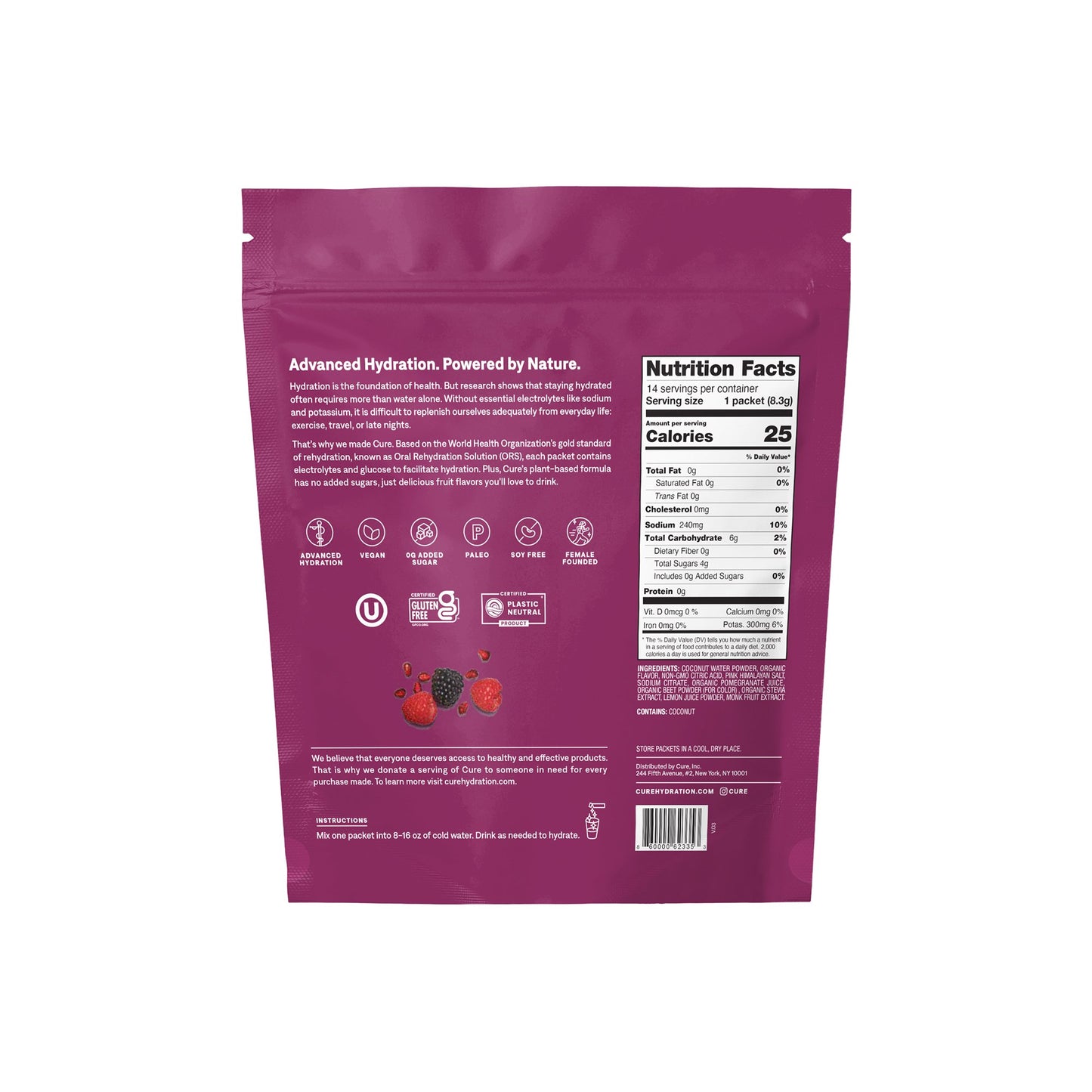 SUPPLEMENT, ELECTROLYTE BERRY POMEGRANATE MIX (14/PK 6PK/CS)