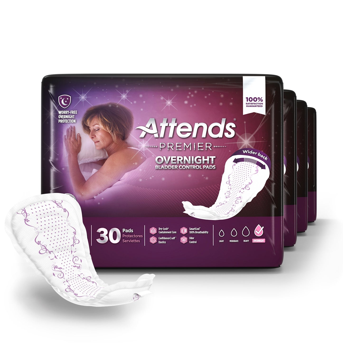 PAD, BLADDER CNTRL ATTENDS PREMIER OVERNIGHT (30/BG 4BG/CS)