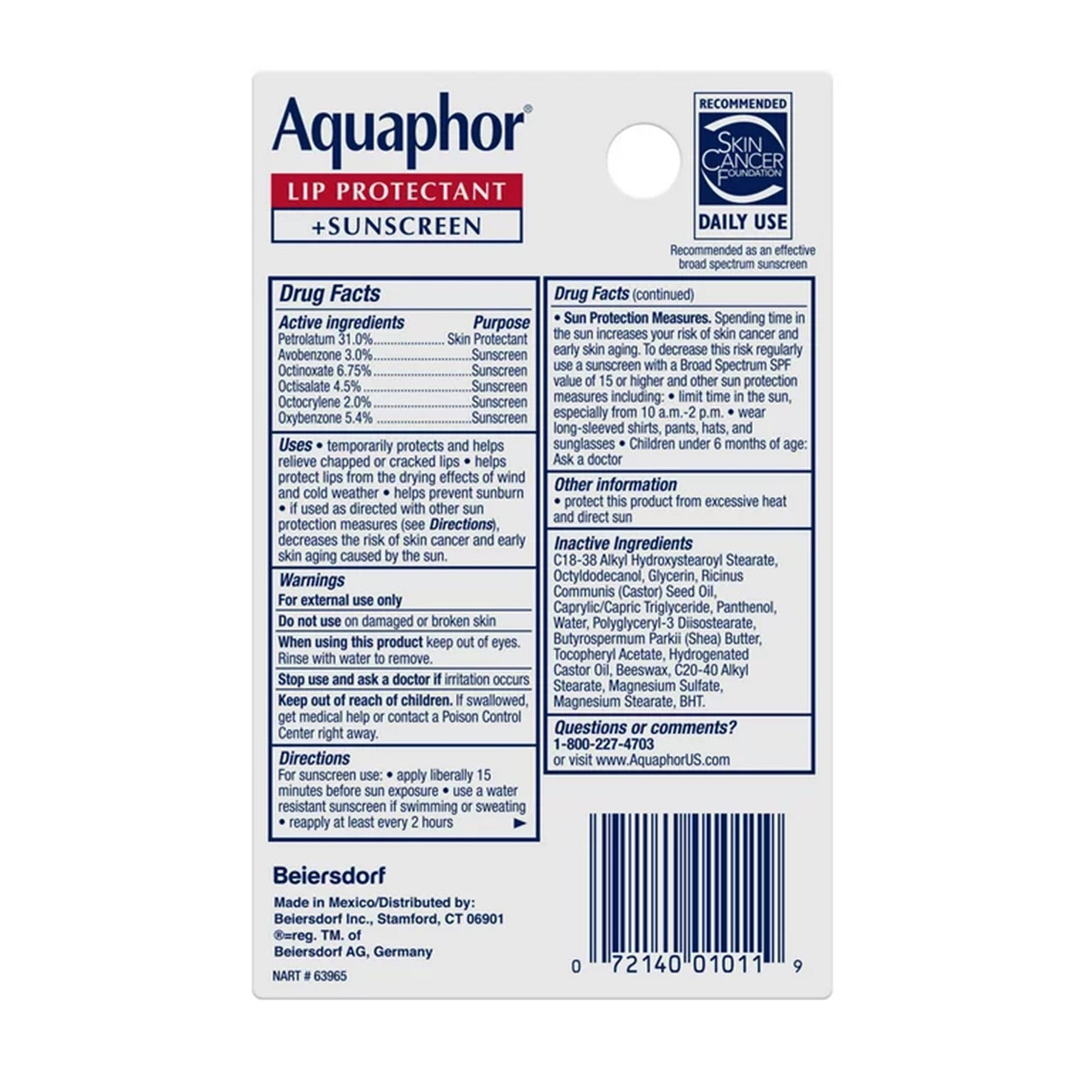 AQUAPHOR LIP, OINT SPF30 .35OZ(6/CT)