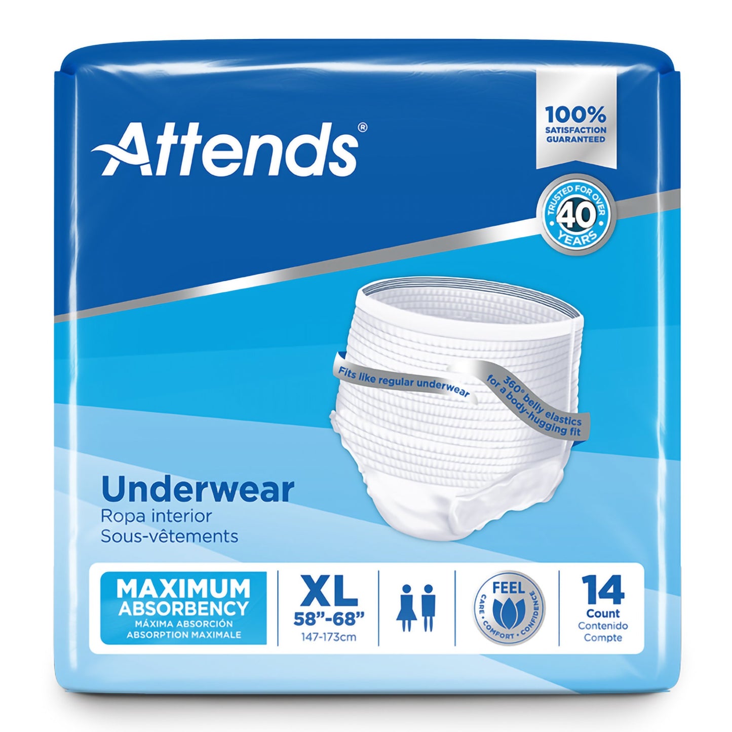 UNDERWEAR, ATTENDS MAX ABSRB XLG (14/BG 4BG/CS)