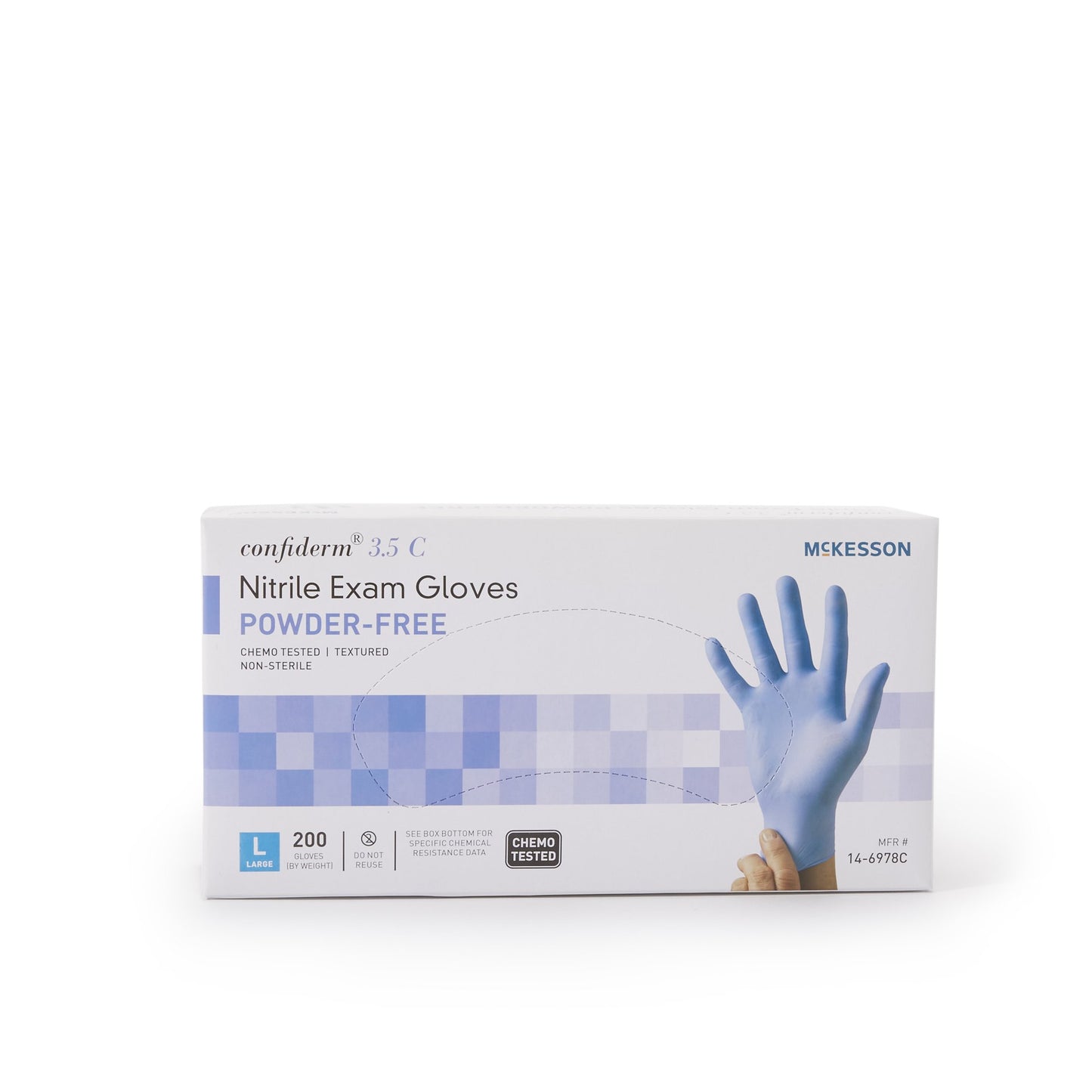GLOVE, EXAM NTRL LG N/S CHEMO 3.5C (200/BX 10BX/CS)