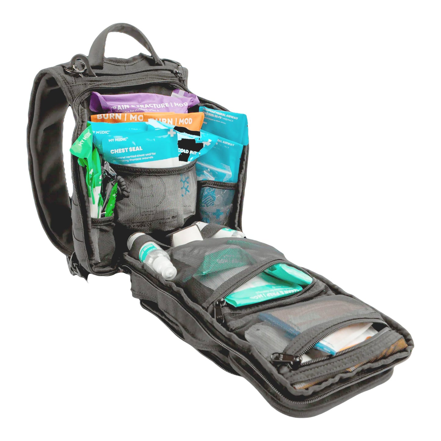 FIRST AID KIT, EMERGENCY MEDICAL RECON STD GRY