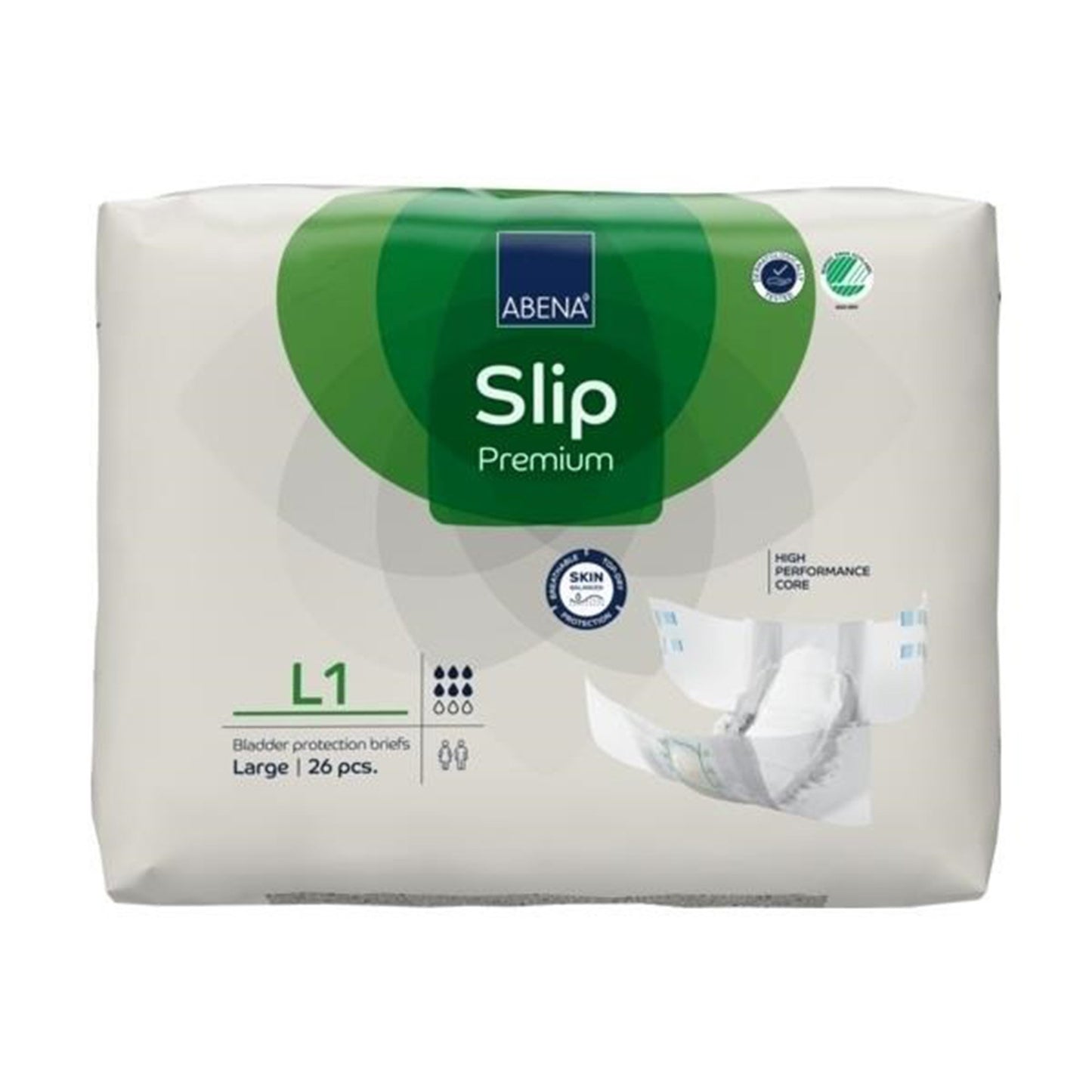 BRIEF, INCONT ABENA SLIP PREM ADLT L1 LG (26/PK4PK/CS)
