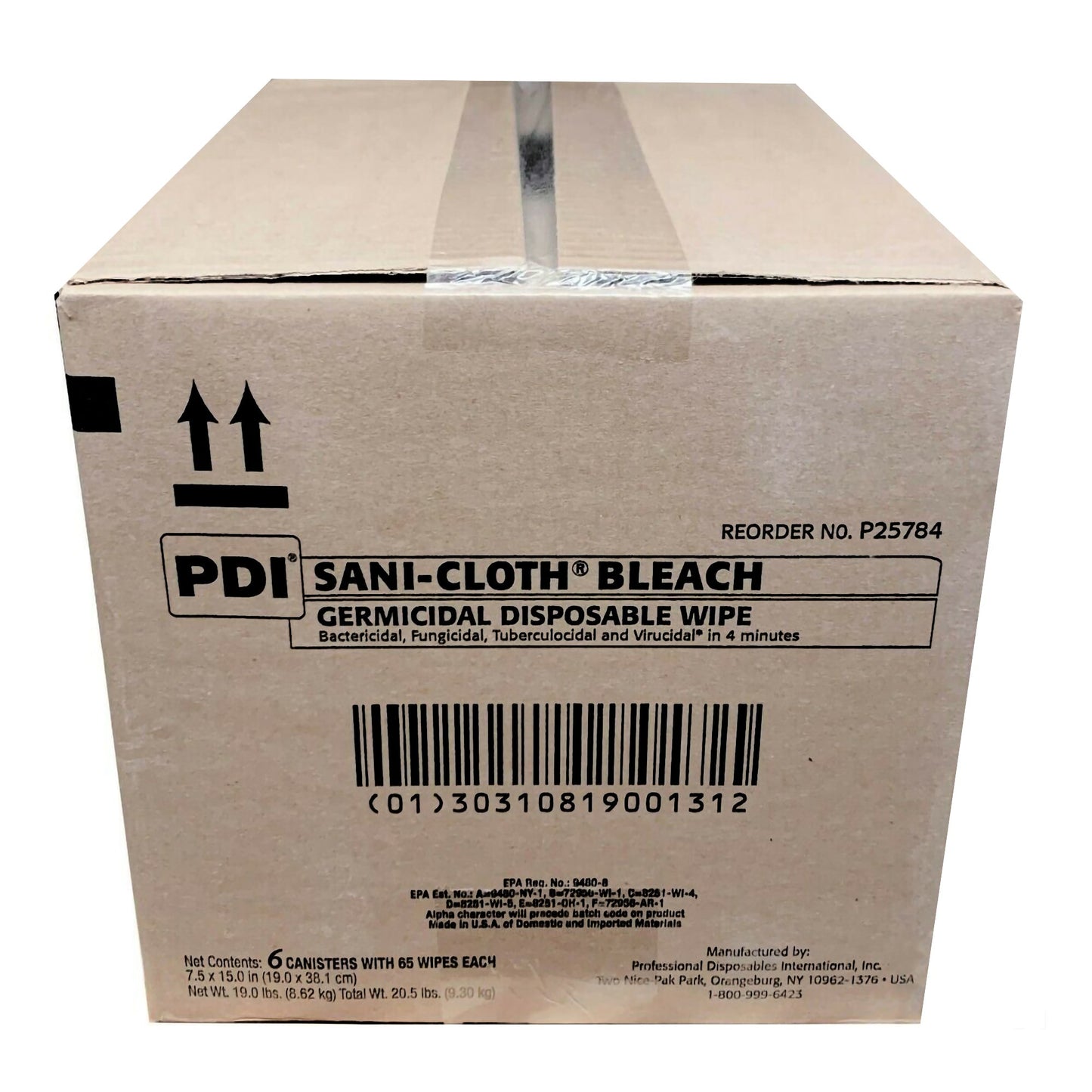 SANI-CLOTH, GERMICIDAL W/BLEACH XLG (65/CN 6NC/CS)