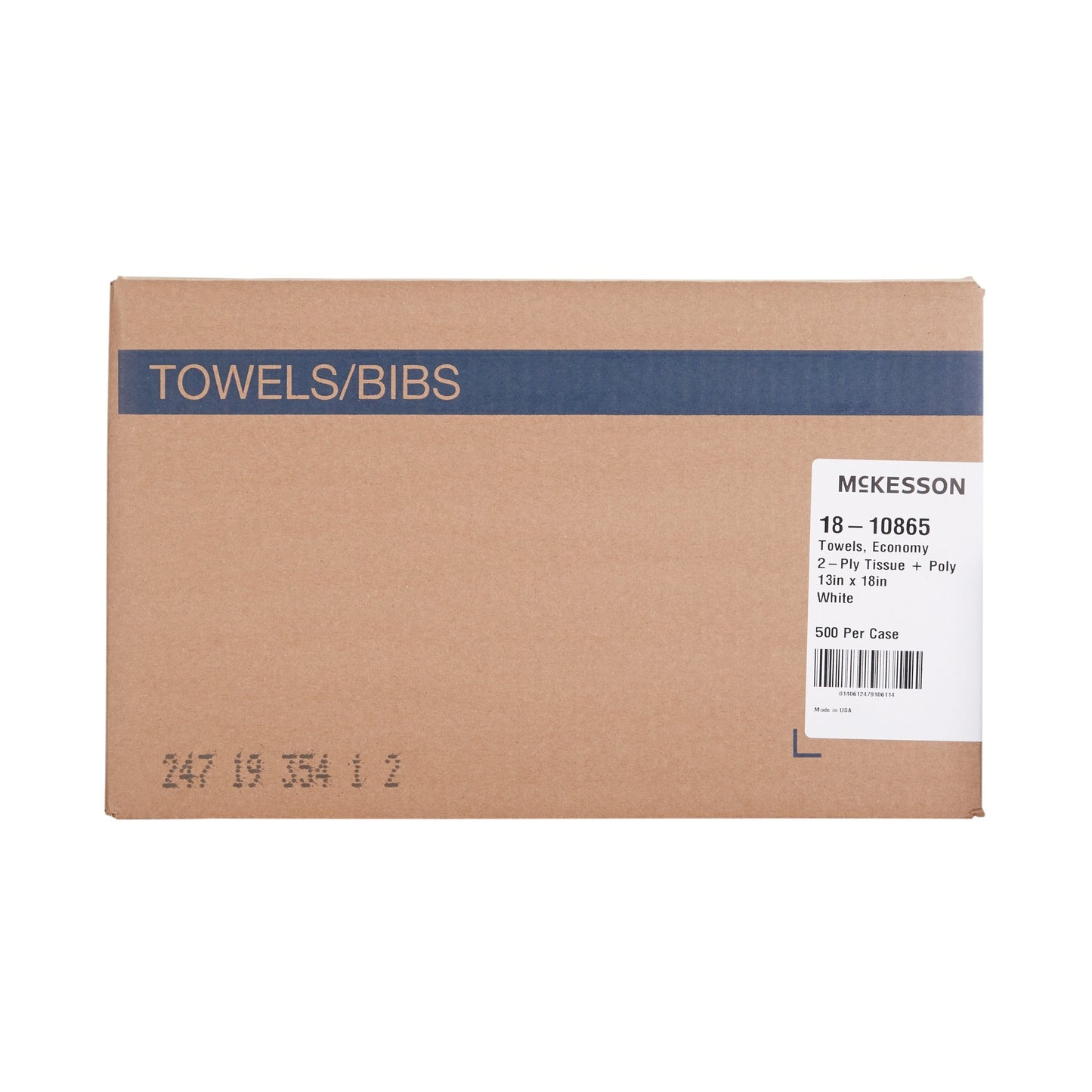 TOWEL, PRO 2PLY/POLY DIA EMB WHT 13X18 (500/CS)