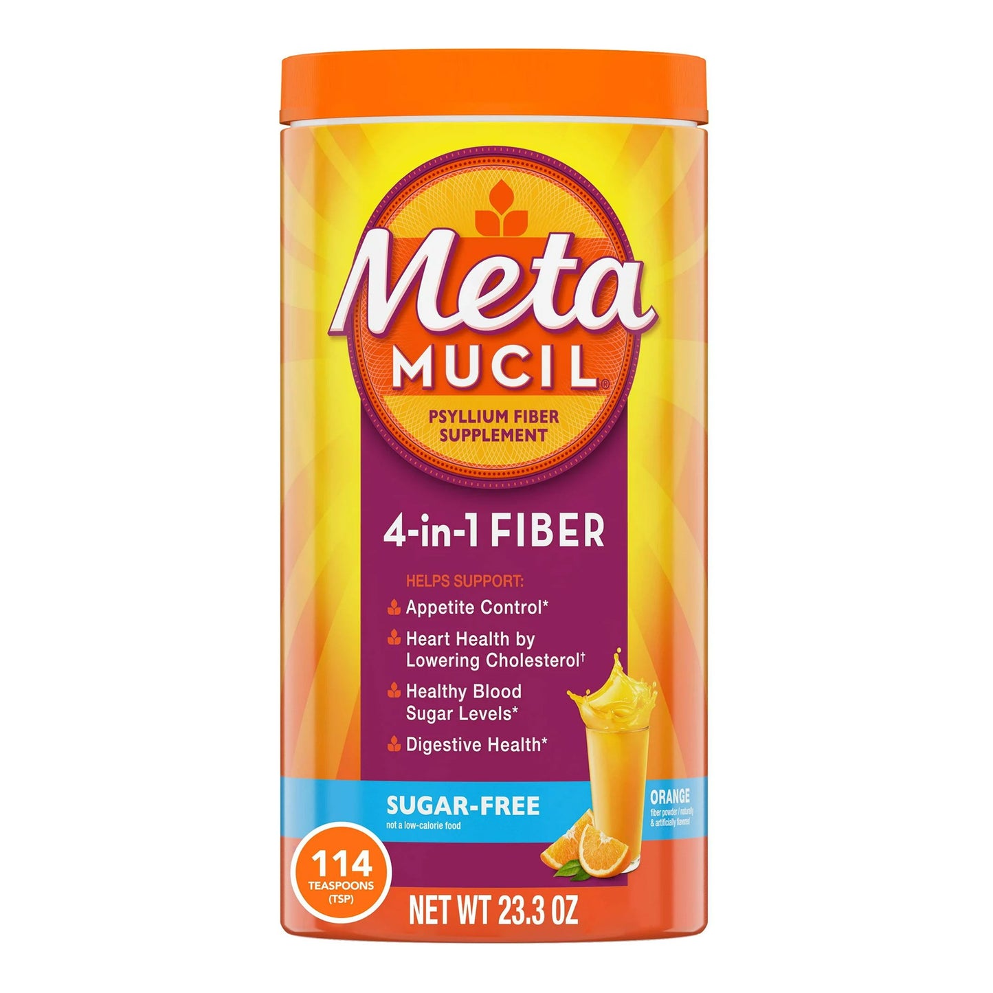 METAMUCIL, PDR SUG/FREE ORG 23.3OZ 114DOSE