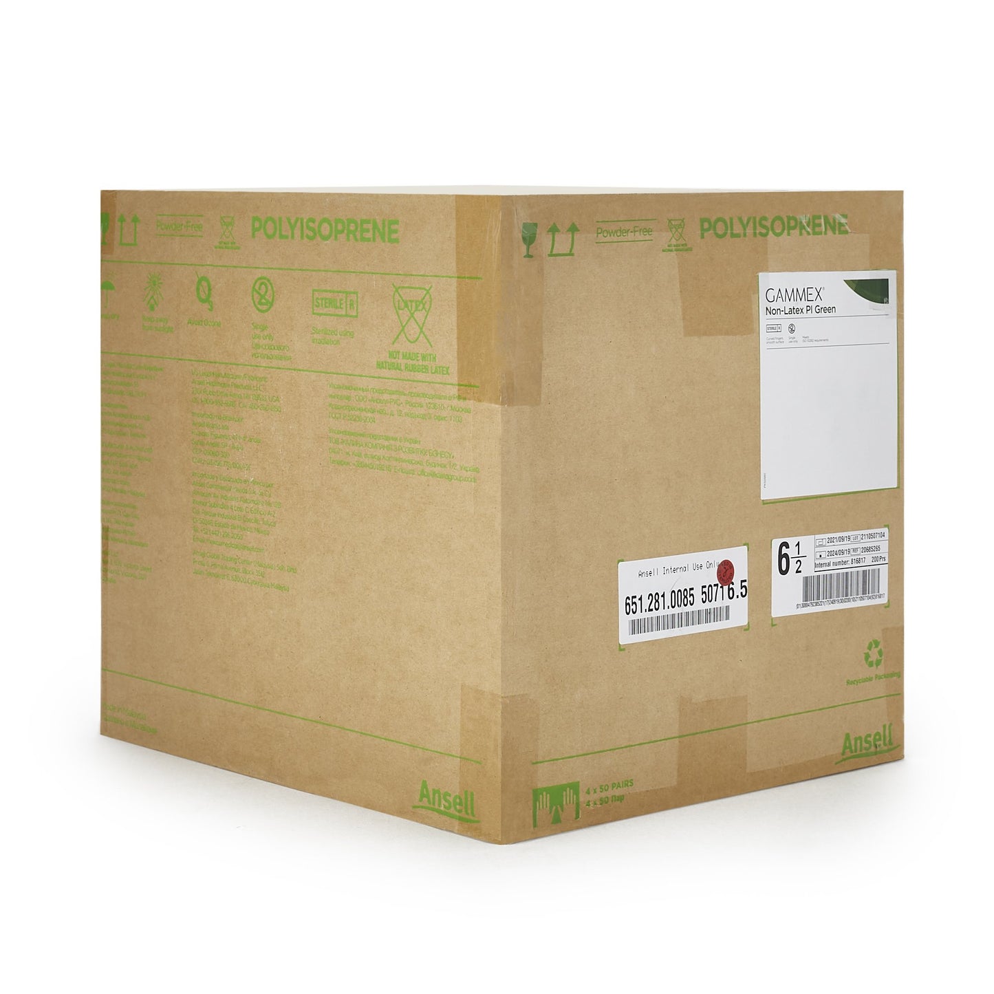GLOVE, SURG PLYISO 6.5 STR2 SMTH CHEMO (50PR/BX 4BX/CS)