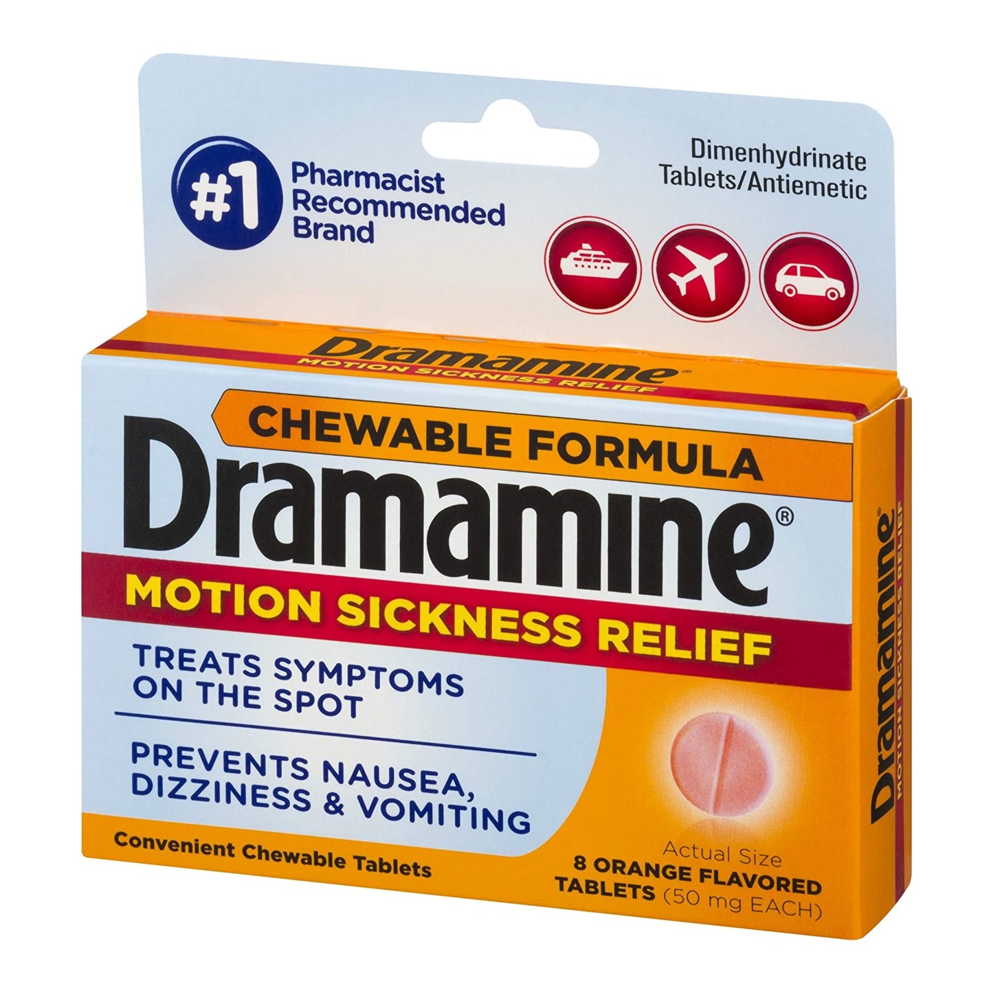 DRAMAMINE, TAB CHEW 50MG (8/BX)