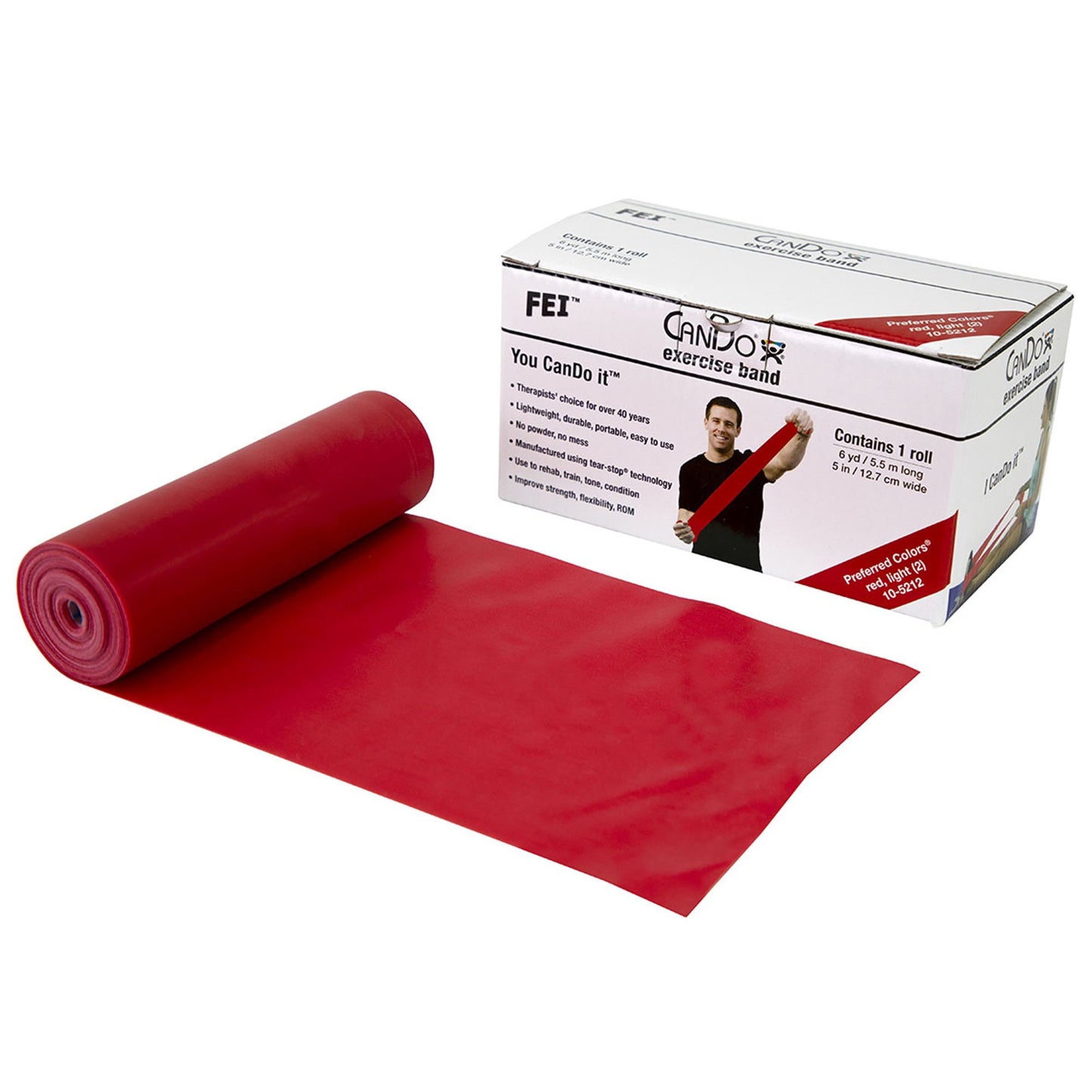 BAND, EXERCISE CANDO LOW-PDR 6YDS RED