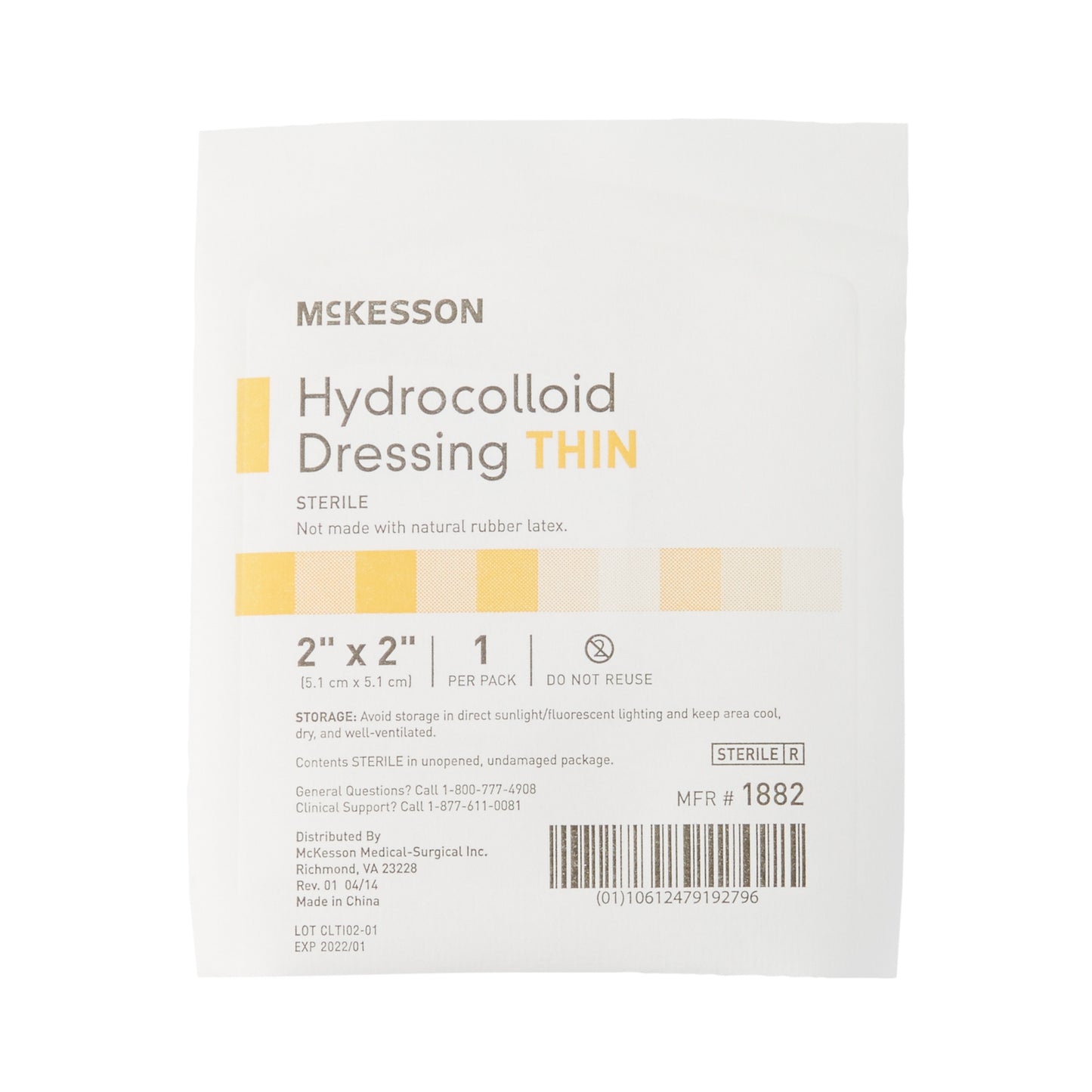 DRESSING, HYDROCOLLOID THIN STR 2"X2" (20/BX 20BX/