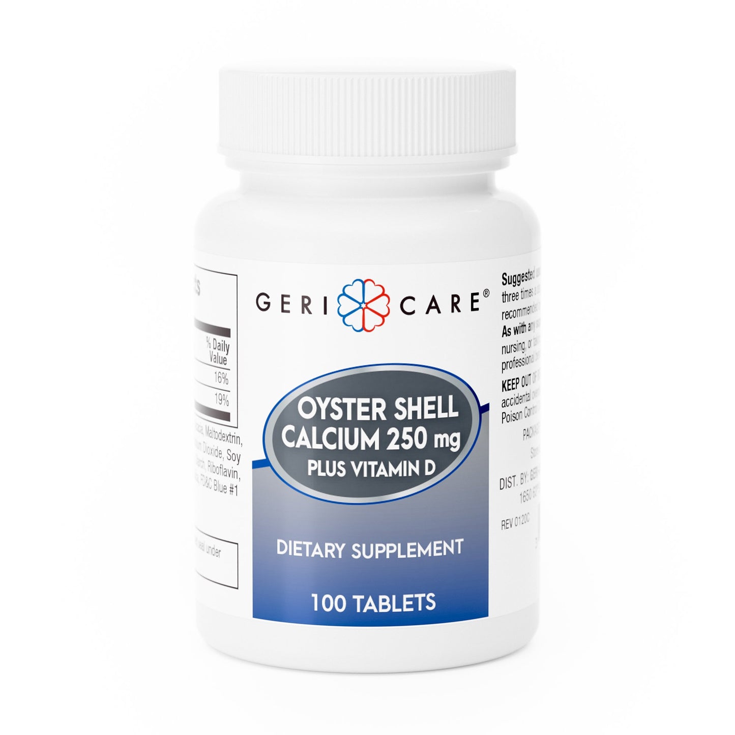 OYSTER SHELL CALCIUM, TAB 250MG +VITMN D3 125IU (100/BT)