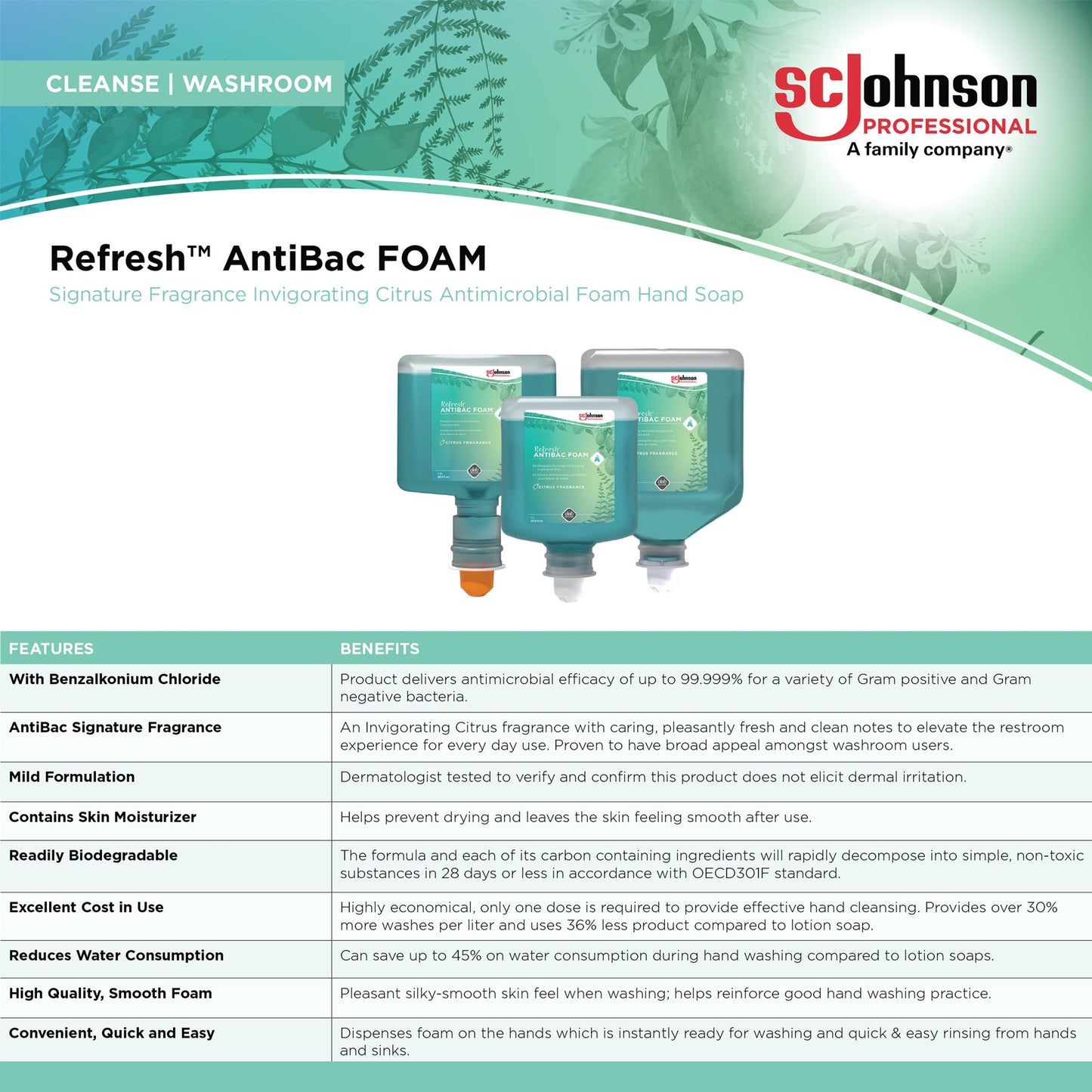 SOAP, HAND FOAM ANTIBACTERIAL 1L (6/CS)