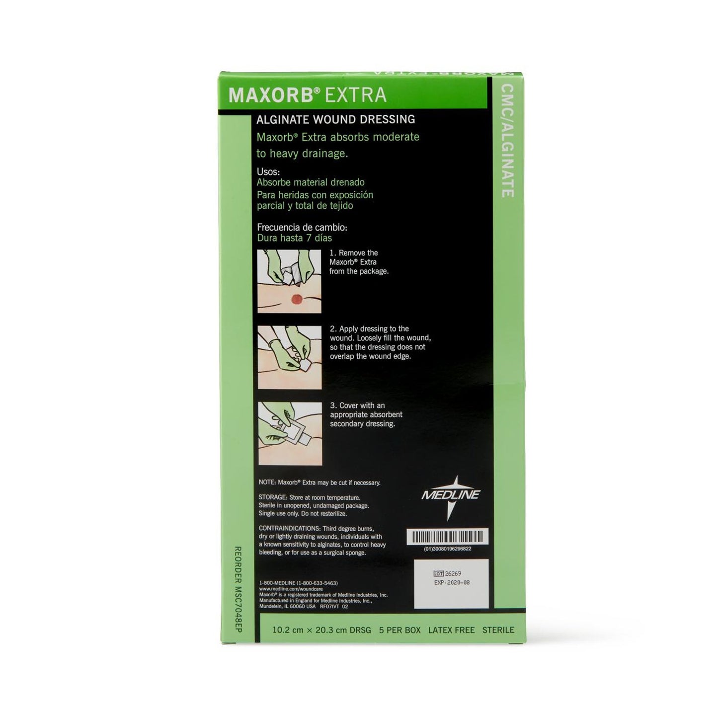 DRESSING, MAXORB X ALGINATE CAL 4X8 (5/BX 10BX/CS)