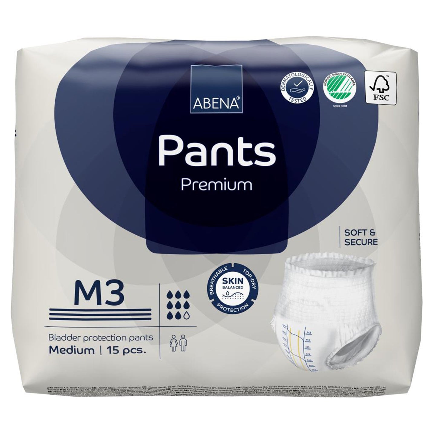 UNDERWEAR, INCONT ABENA PROT PREM M3 MED (15/PK 6PK/CS)