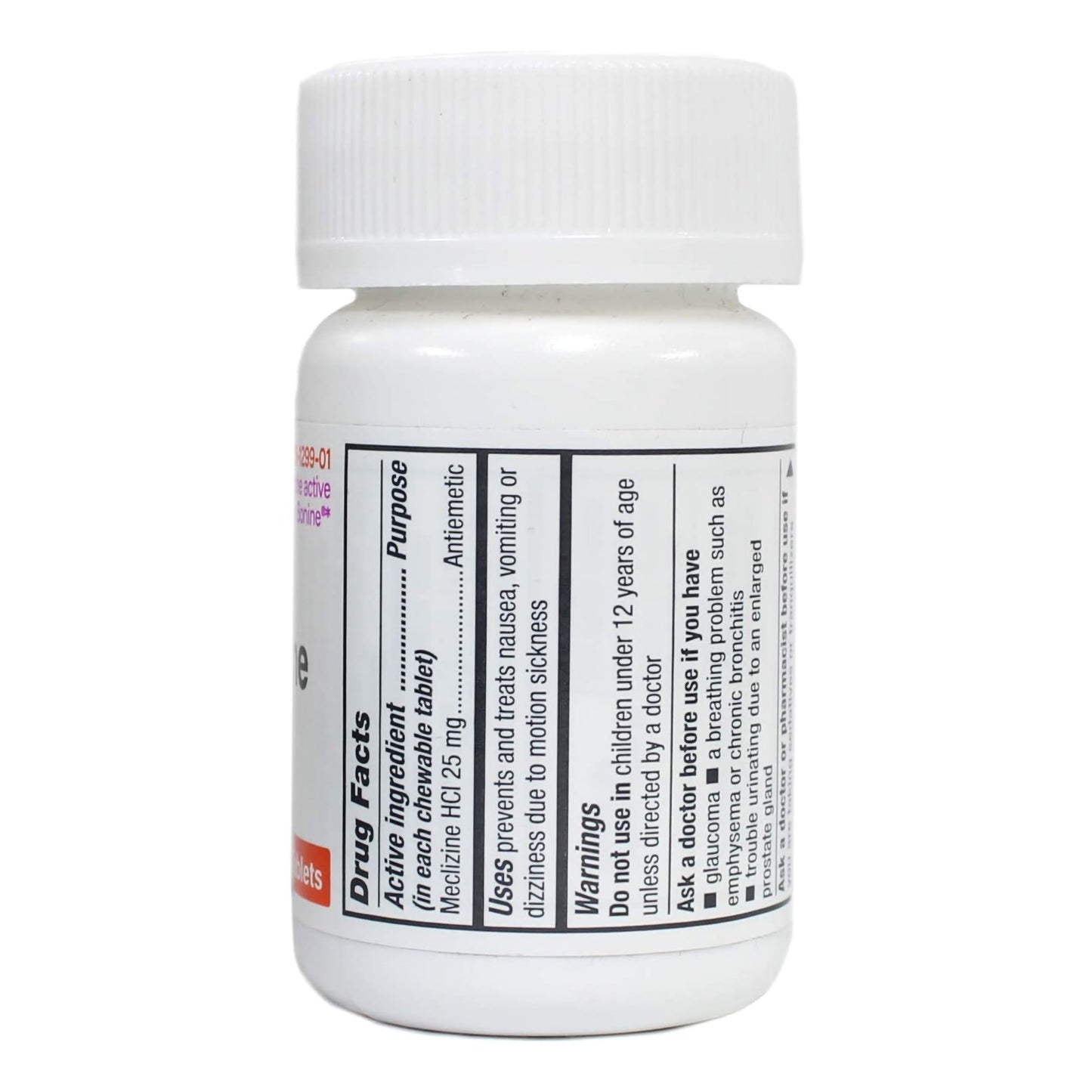 MECLIZINE HCL, TAB CHEW 25MG (100/BT)