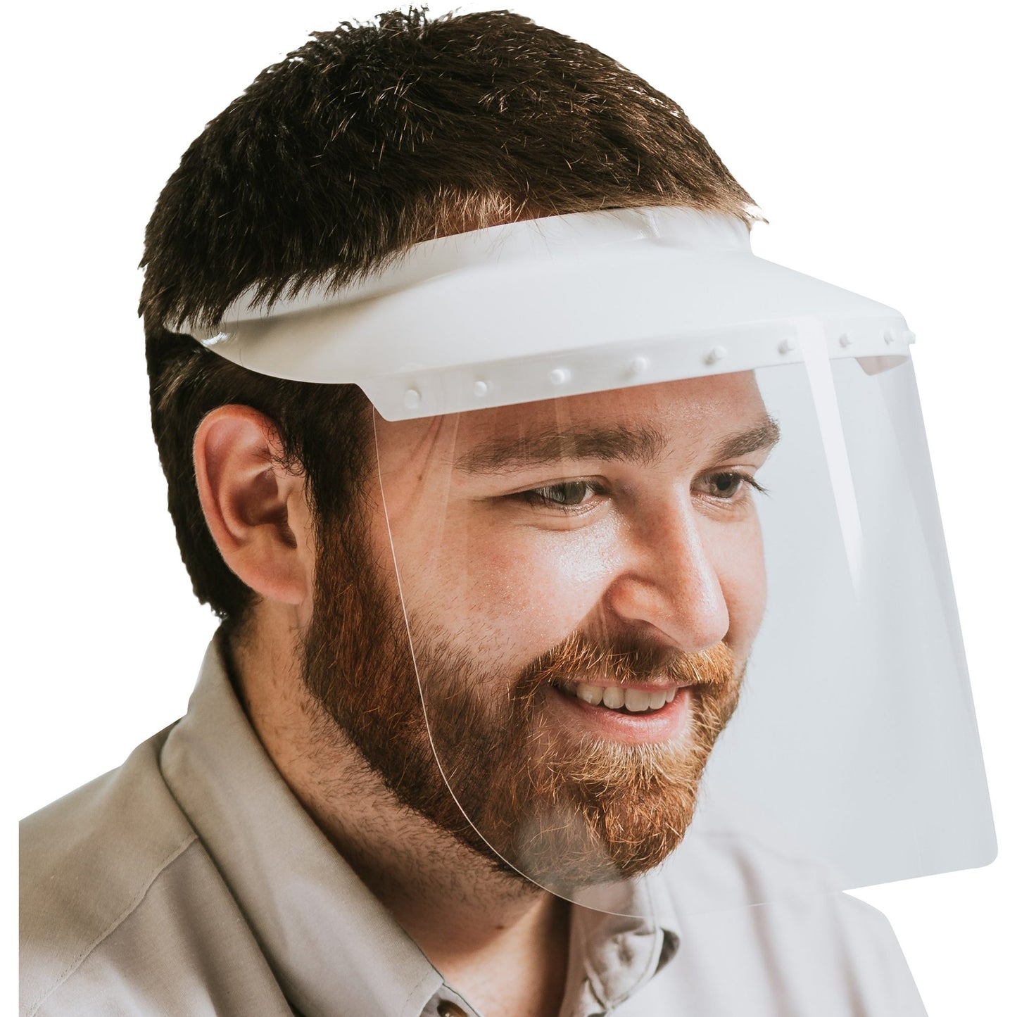 VISOR, ELASTIC STRAP W/CLR SHIELD 6"-7"