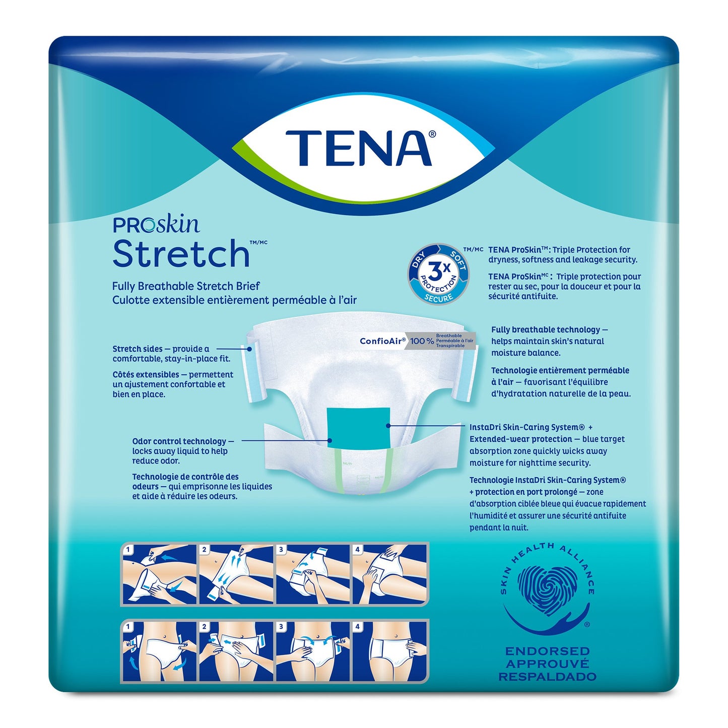 BRIEF, TENA SUPER STRCH MED/REG (28/BG 2BG/CS) SCAPER
