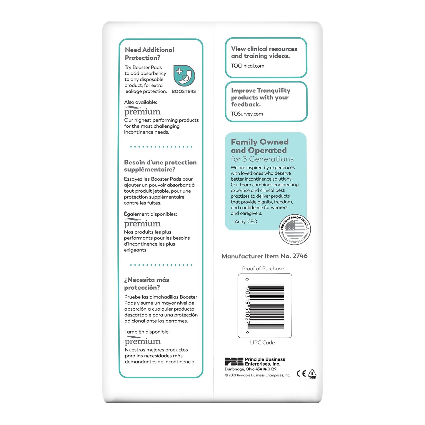 BRIEF, INCONT TRANQUILITY HVY ABSRB LG (12/BG 6BG/CS)