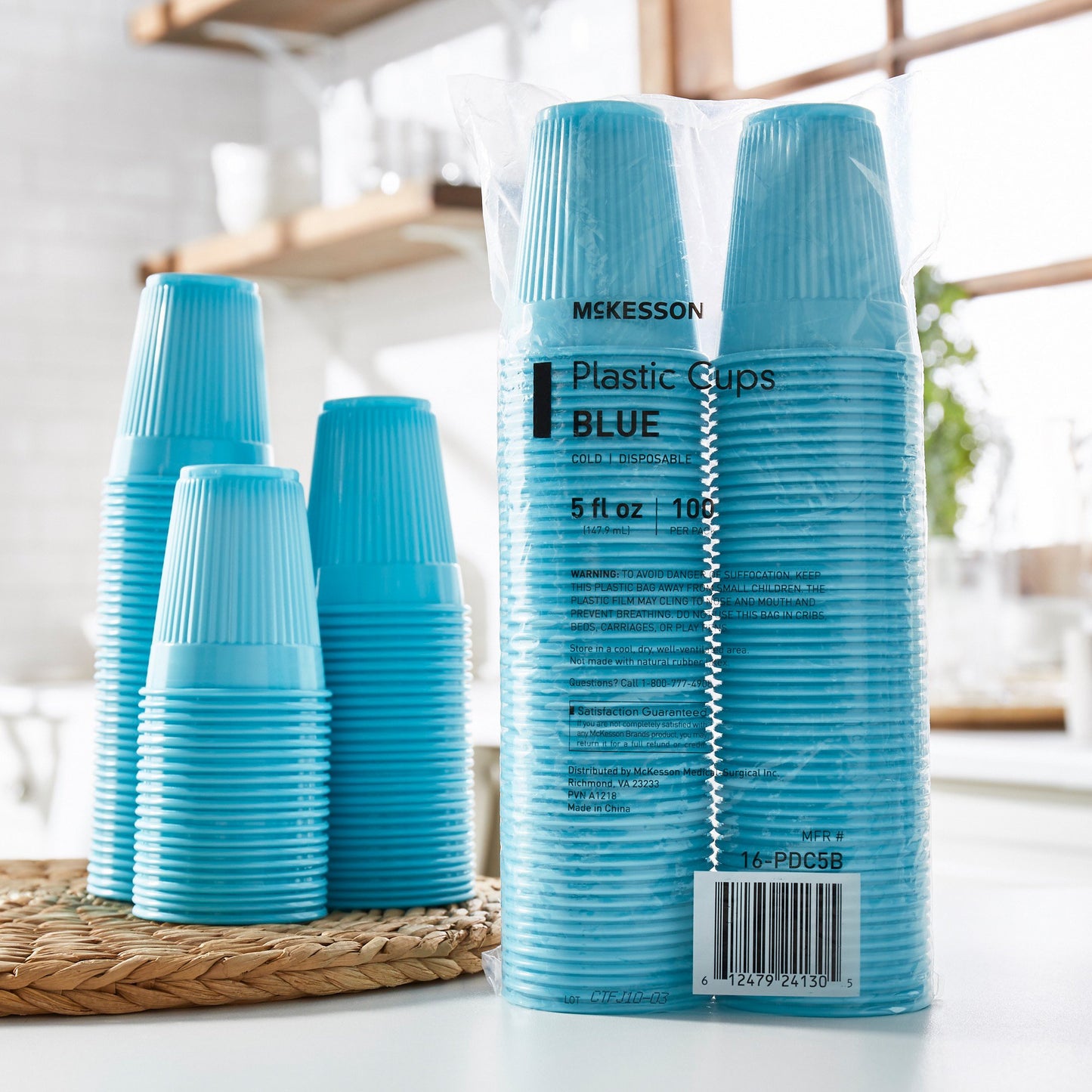 CUP, DRINKING PLASTIC BLU 5OZ (100/SL 25SL/CS)