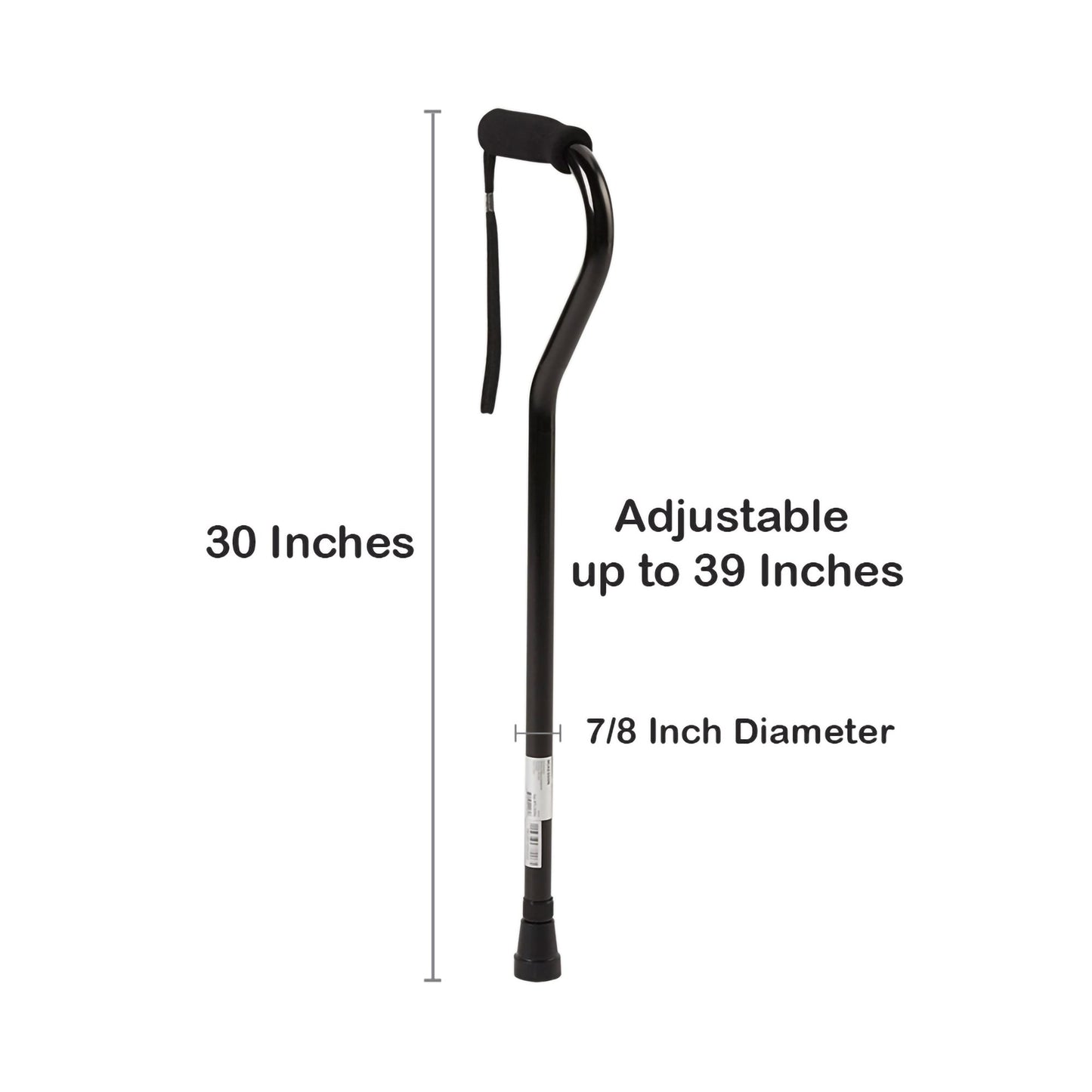 CANE, OFFSET ALUM BLK (6/CS) )