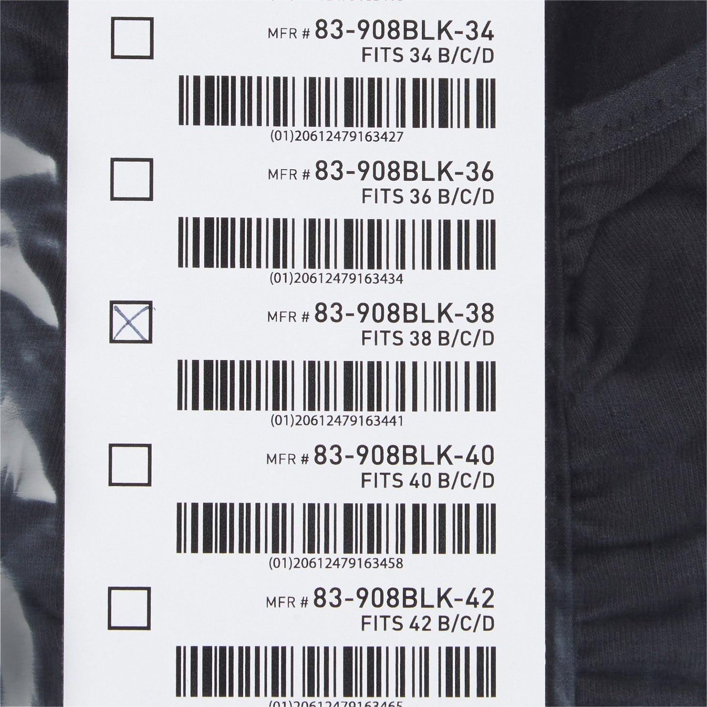 SUPPORT, SURGI-BRA II BREAST COTTON BLK LF 38B/C/D