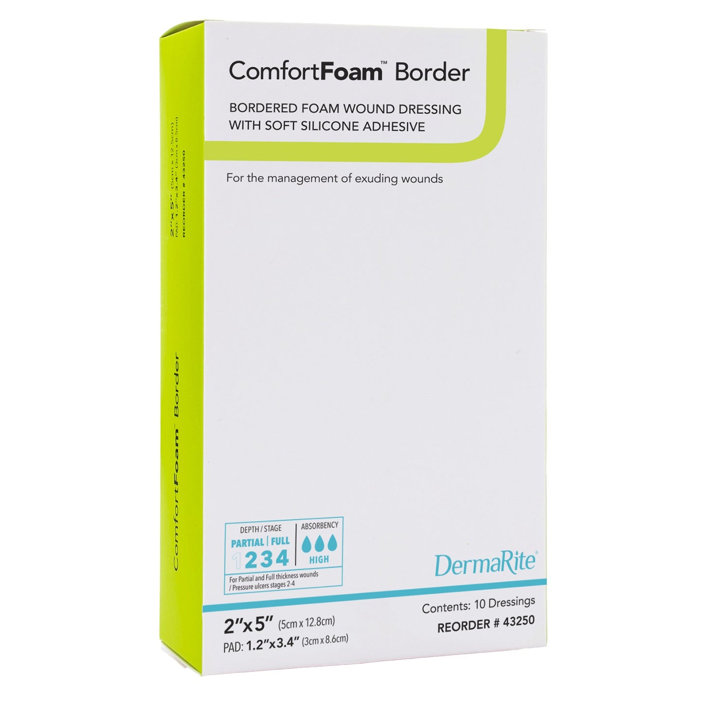 DRESSING, COMFORT FOAM 2"X5" (10/BX)