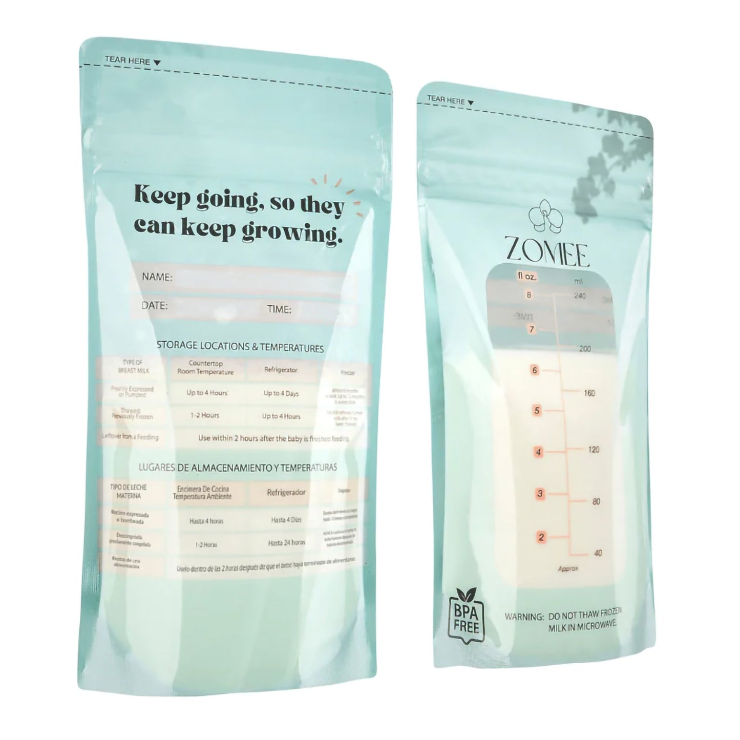 BAG, STORAGE MILK ZOMEE (100/PK 20PK/CS)