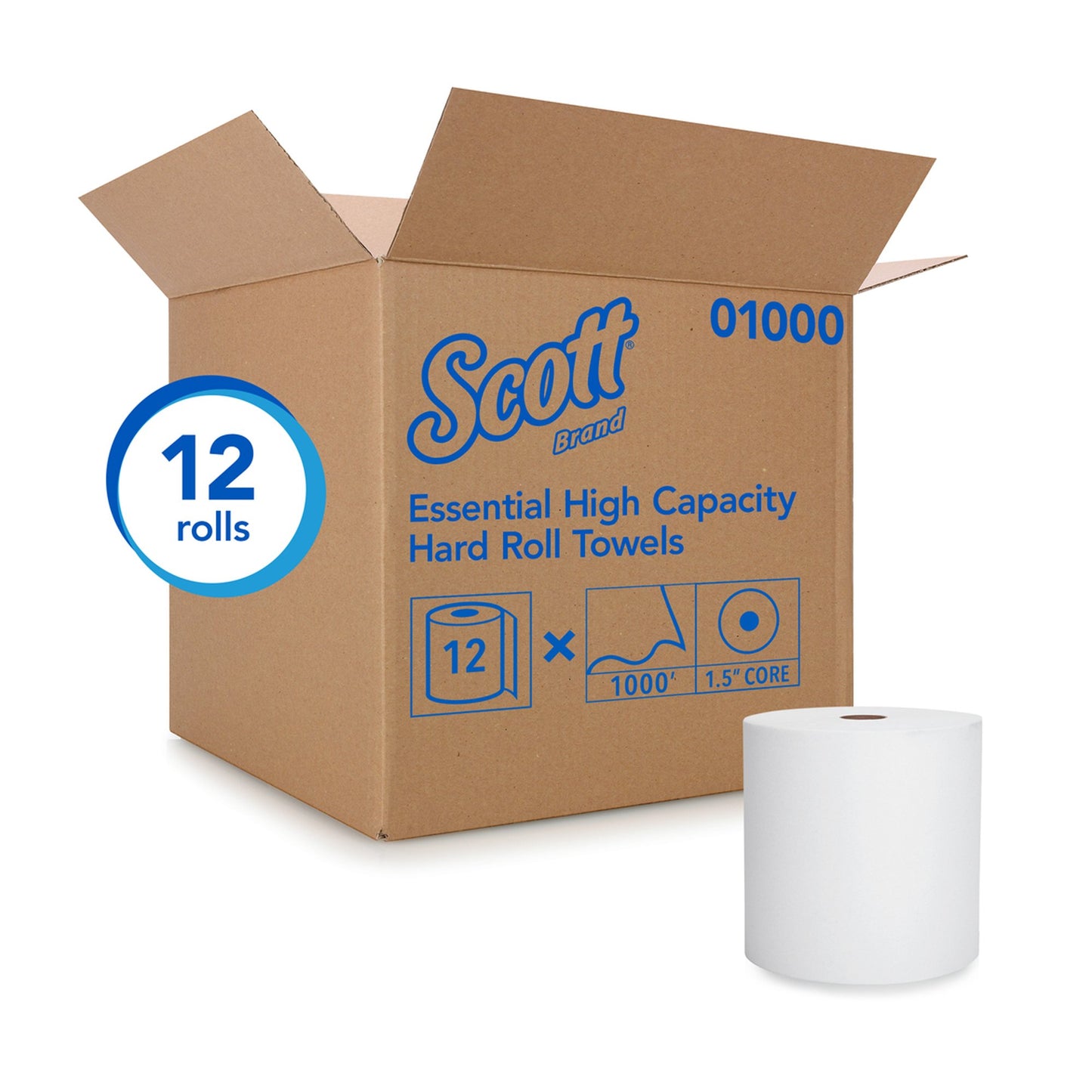 TOWEL, PAPER SCOTT 8" WHT (12RL/CS) KIMCON