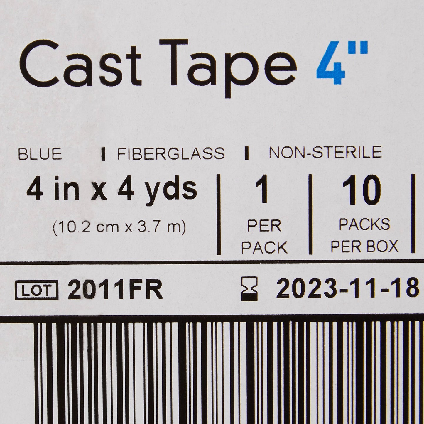 TAPE, CAST BLU LF 4"X4YDS (10RL/BX)