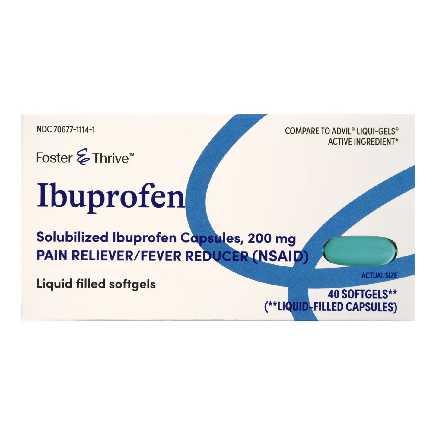 IBUPROFEN, CAP SGEL FT SM 200MG (40/BT)