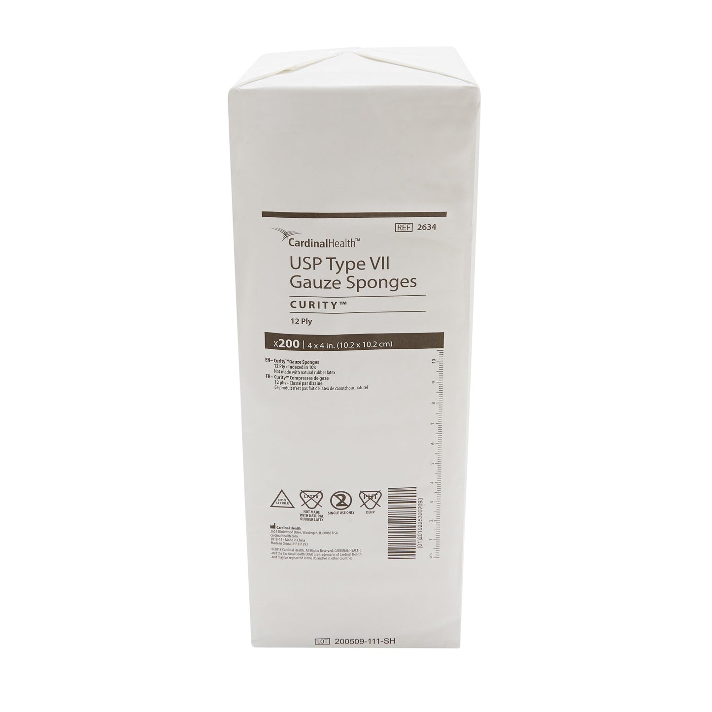 SPONGE, GAUZE 12PLY 4"X4" (200/BG)