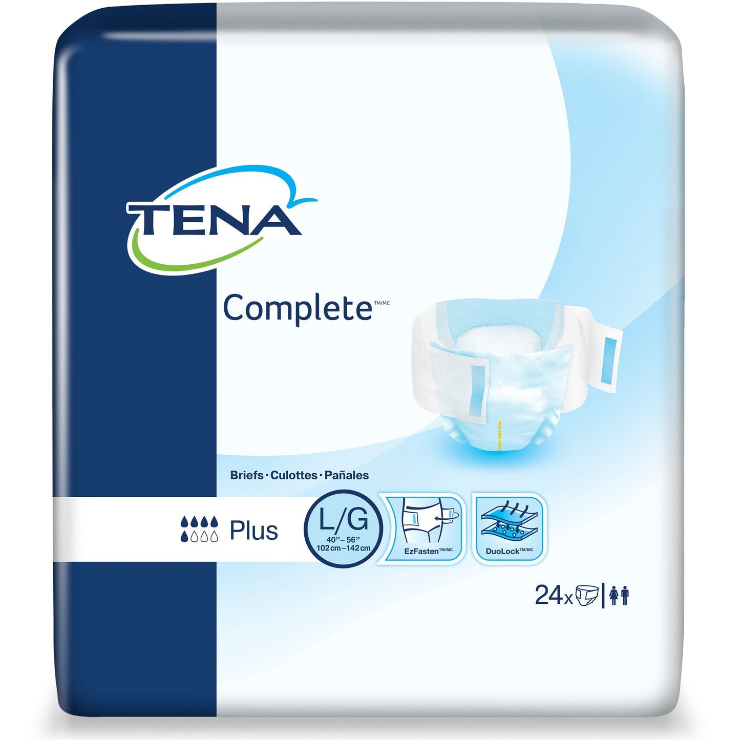 BRIEF, TENA COMPLETE DUOLOCK CORE LG (24/BG 3BG/CS)