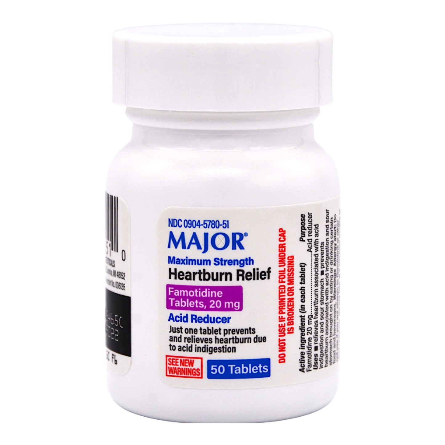 HEARTBURN RELIEF, TAB 20MG (50/BT)