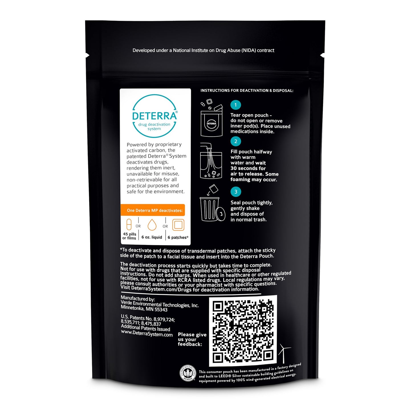 POUCH, DRUG DISPOSAL DETERRA MED 45PILL/POUCH (200/CS)