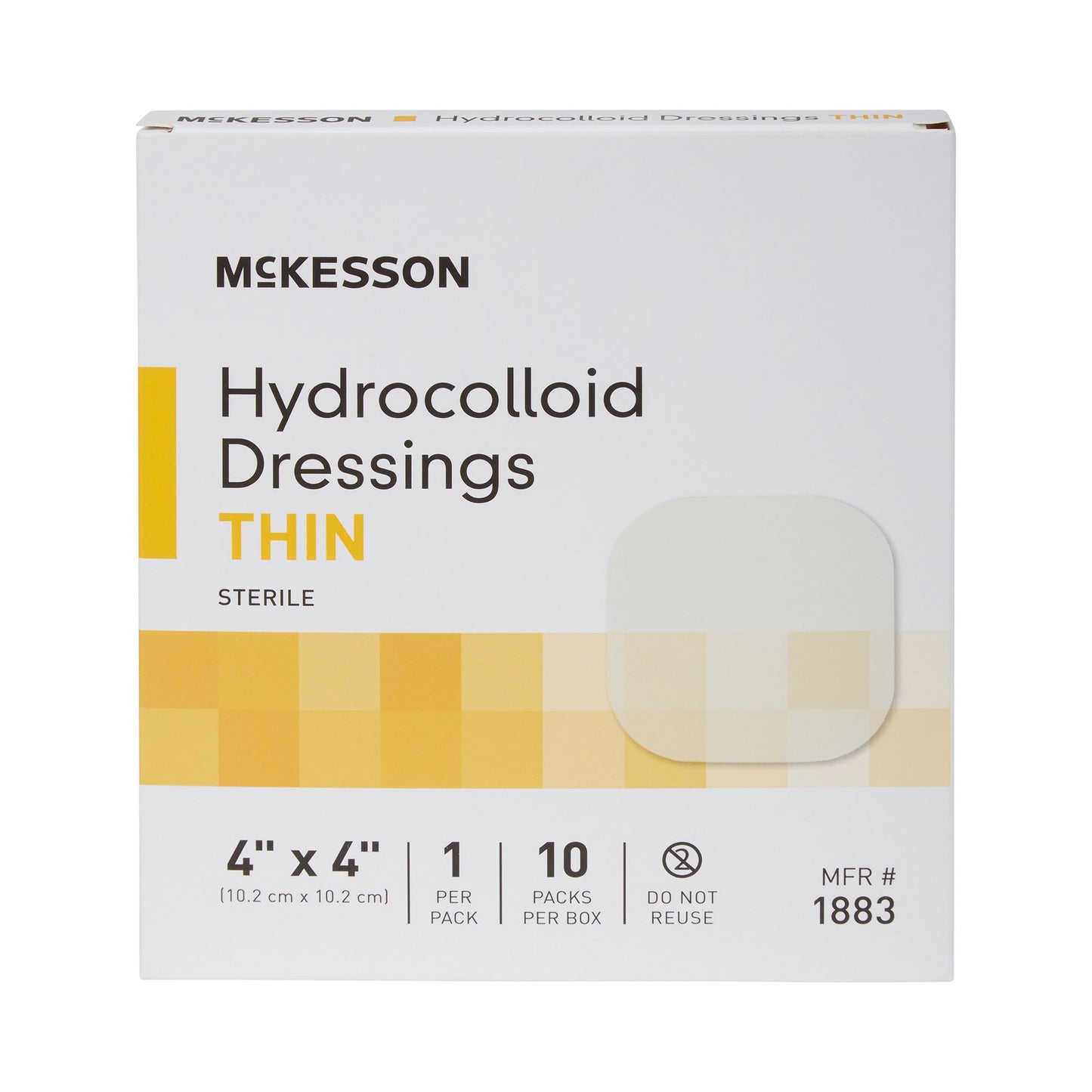 DRESSING, HYDROCOLLOID THIN STR 4"X4" (10/BX 20BX/