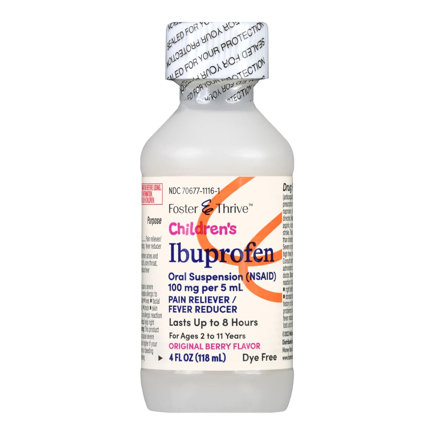 IBUPROFEN, SUSPN ORAL FT SM BERRYDYE FREE 4OZ 100MG/5ML
