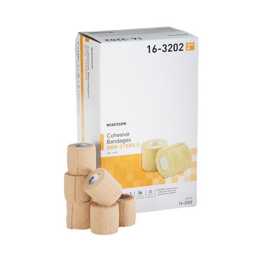 BANDAGE, COHESIVE N/S TAN 2" (36PK/CS)