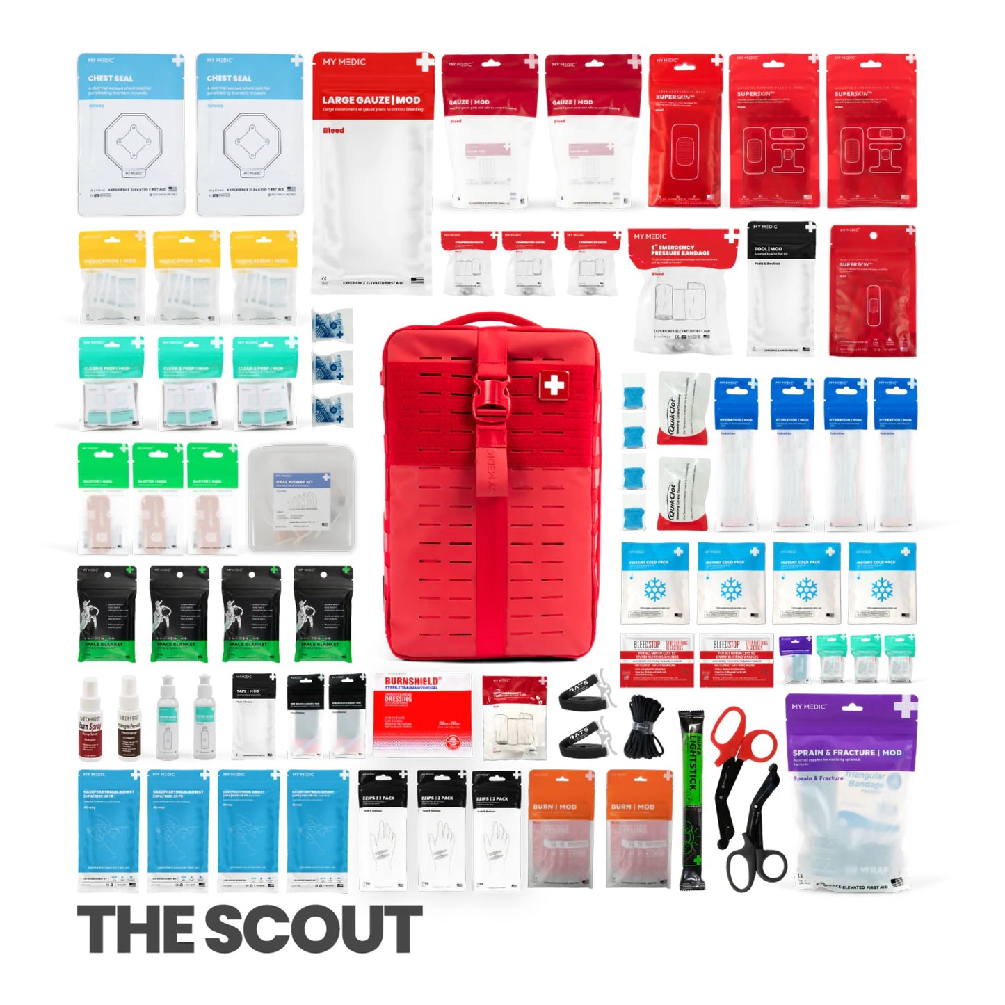 FIRST AID KIT, EMERGENCY BACKPACK RED