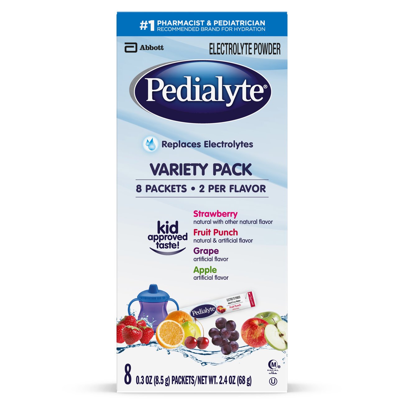 PEDIALYTE, PDR PK 0.3OZ VARIETY (8/CT)