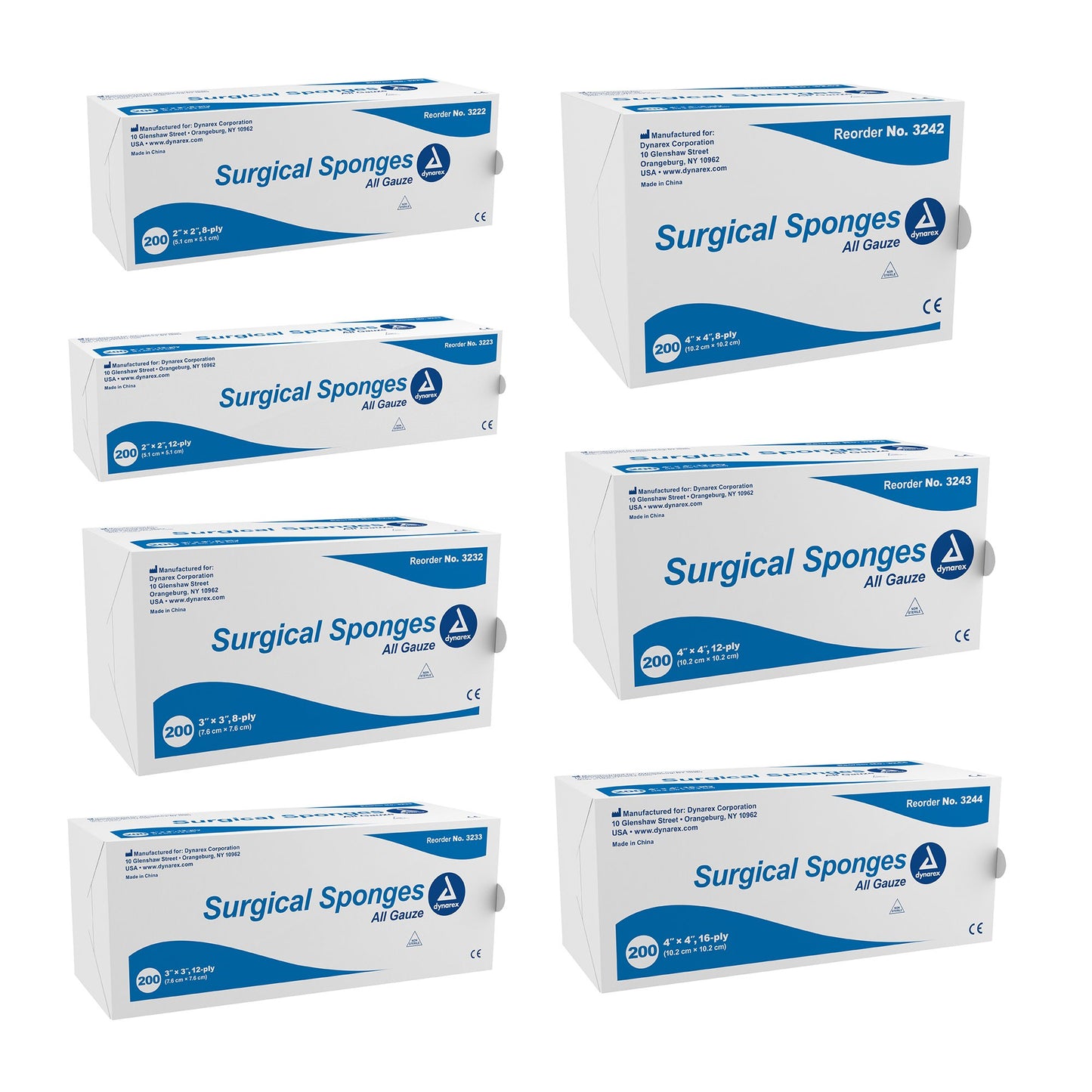 SPONGE, GAUZE 8PLY 2"X2" N/S (200/BX 25BX/CS)