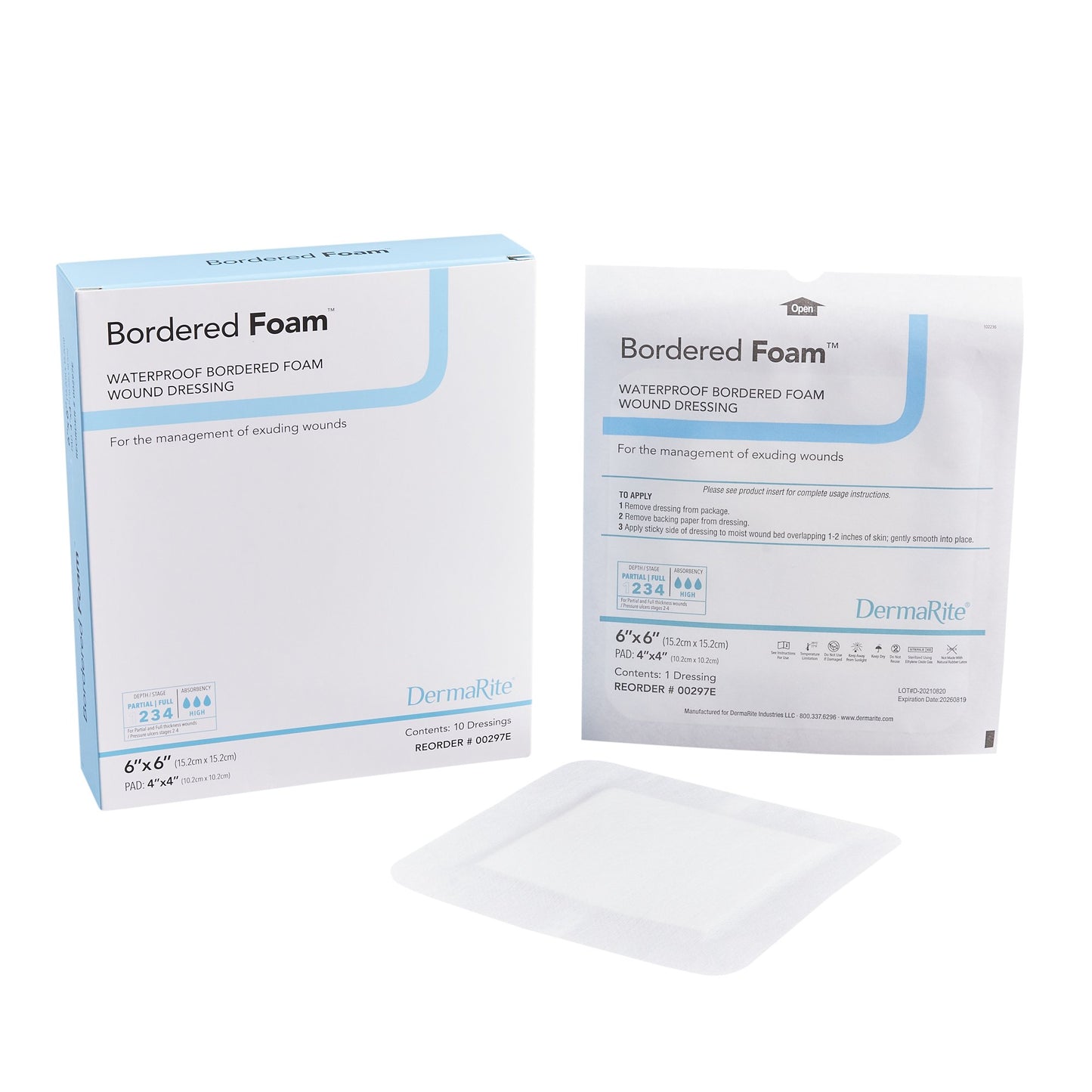 DRESSING, FM WND BORDERED 6X6"(10EA/BX)