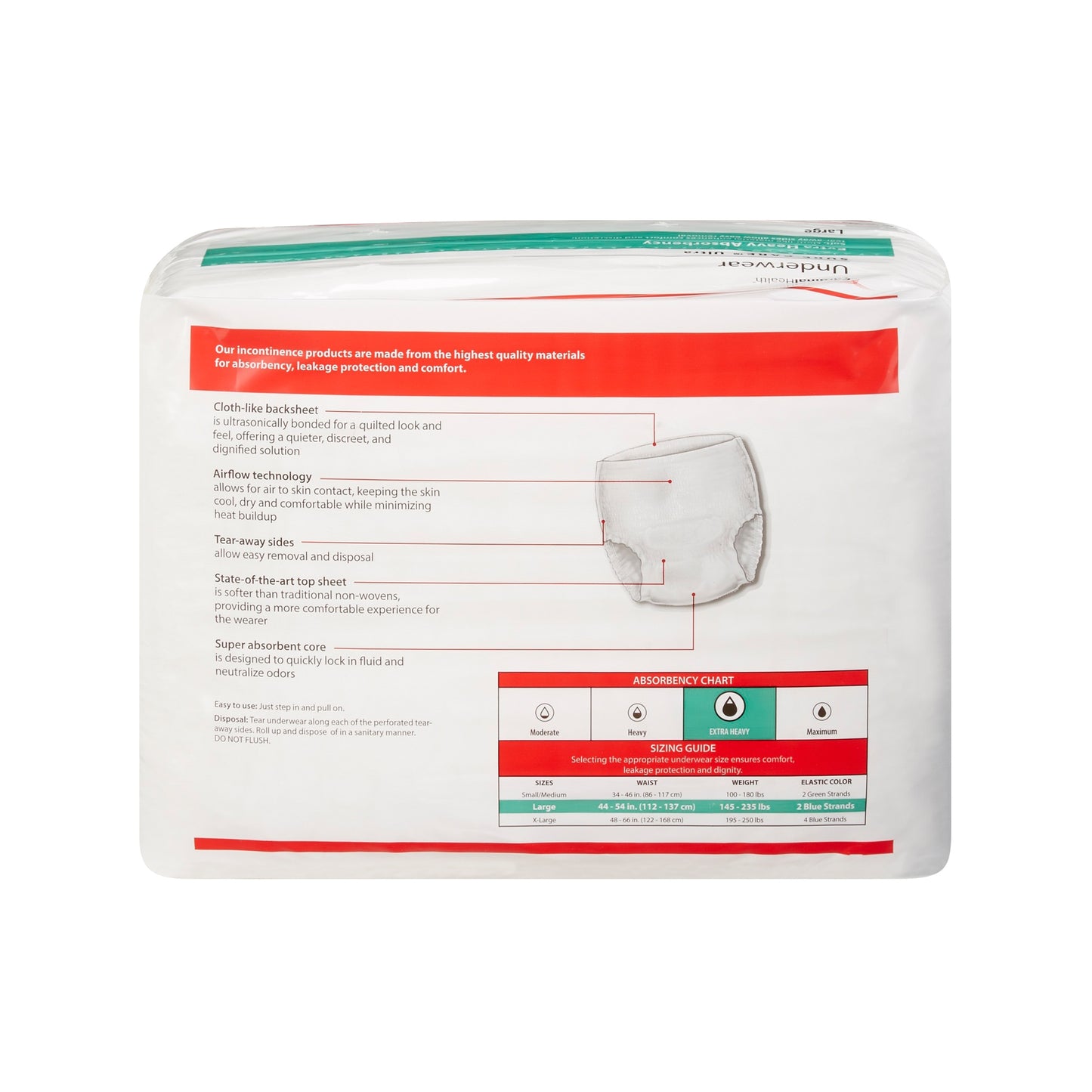 UNDERWEAR, SURE CARE ULTRA PROT LG (18/BG 4BG/CS)